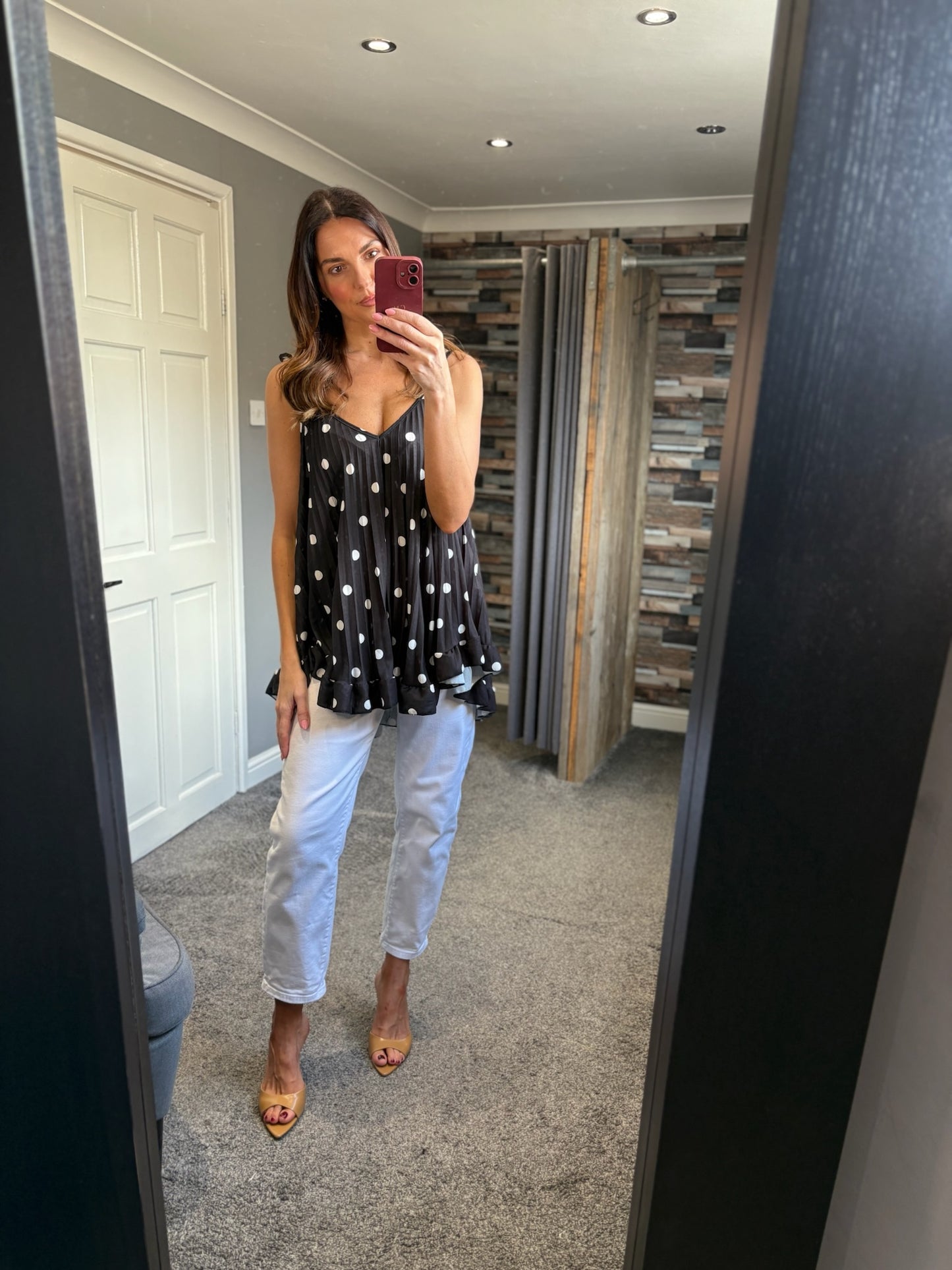 Spotty Pleated Swing Vest