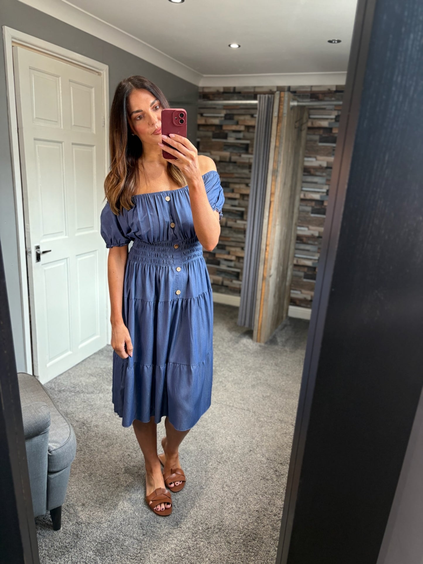 Denim Bardot Dress