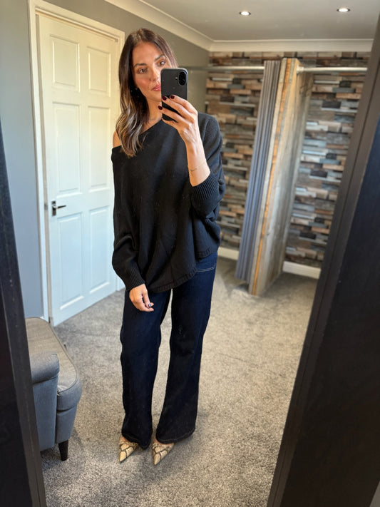 Fine Knit Crossover Jumper