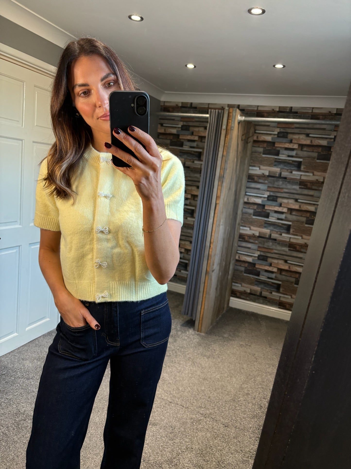 Pearl Bow Button Cardigan