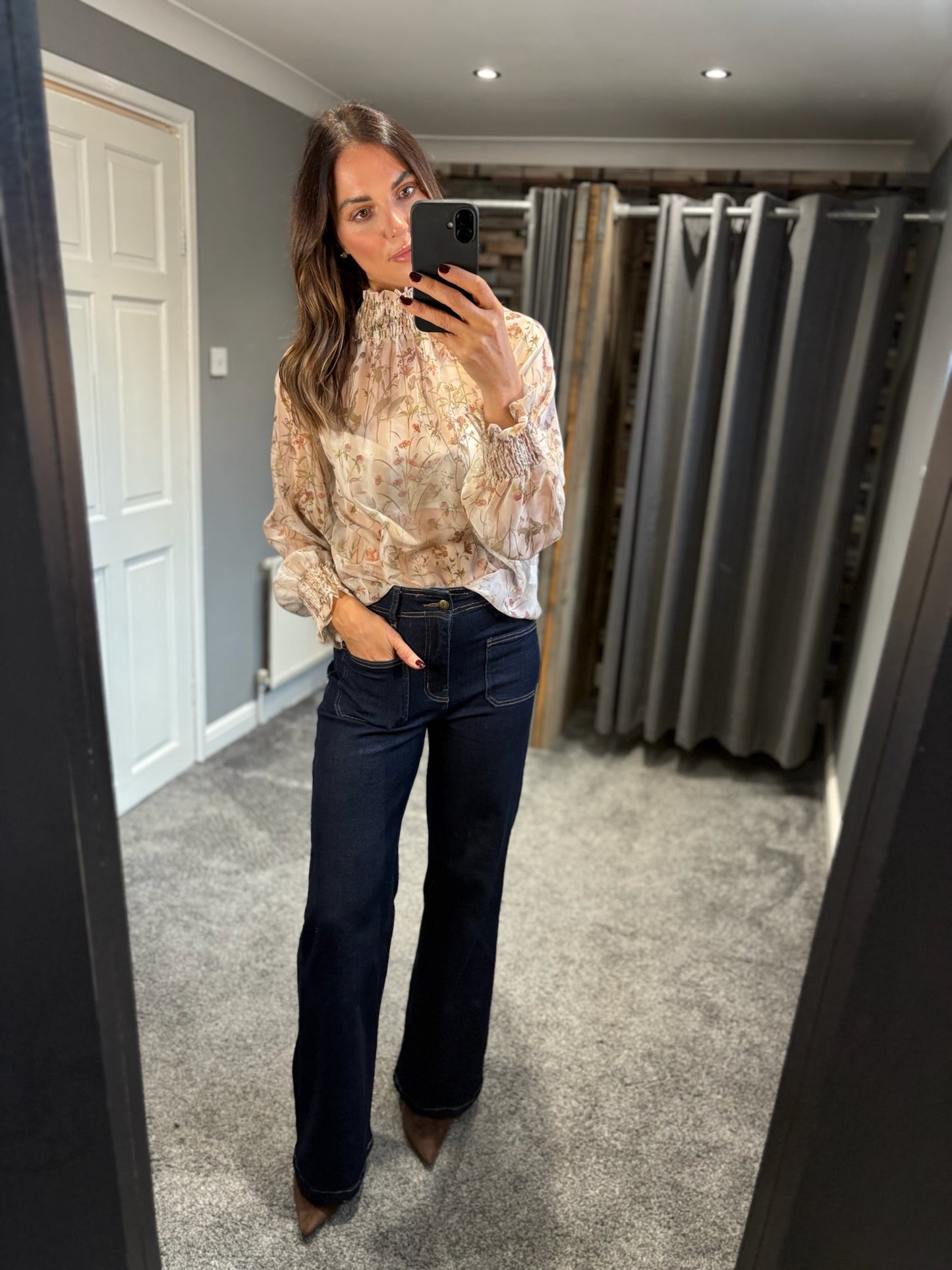 Floral High Neck Blouse