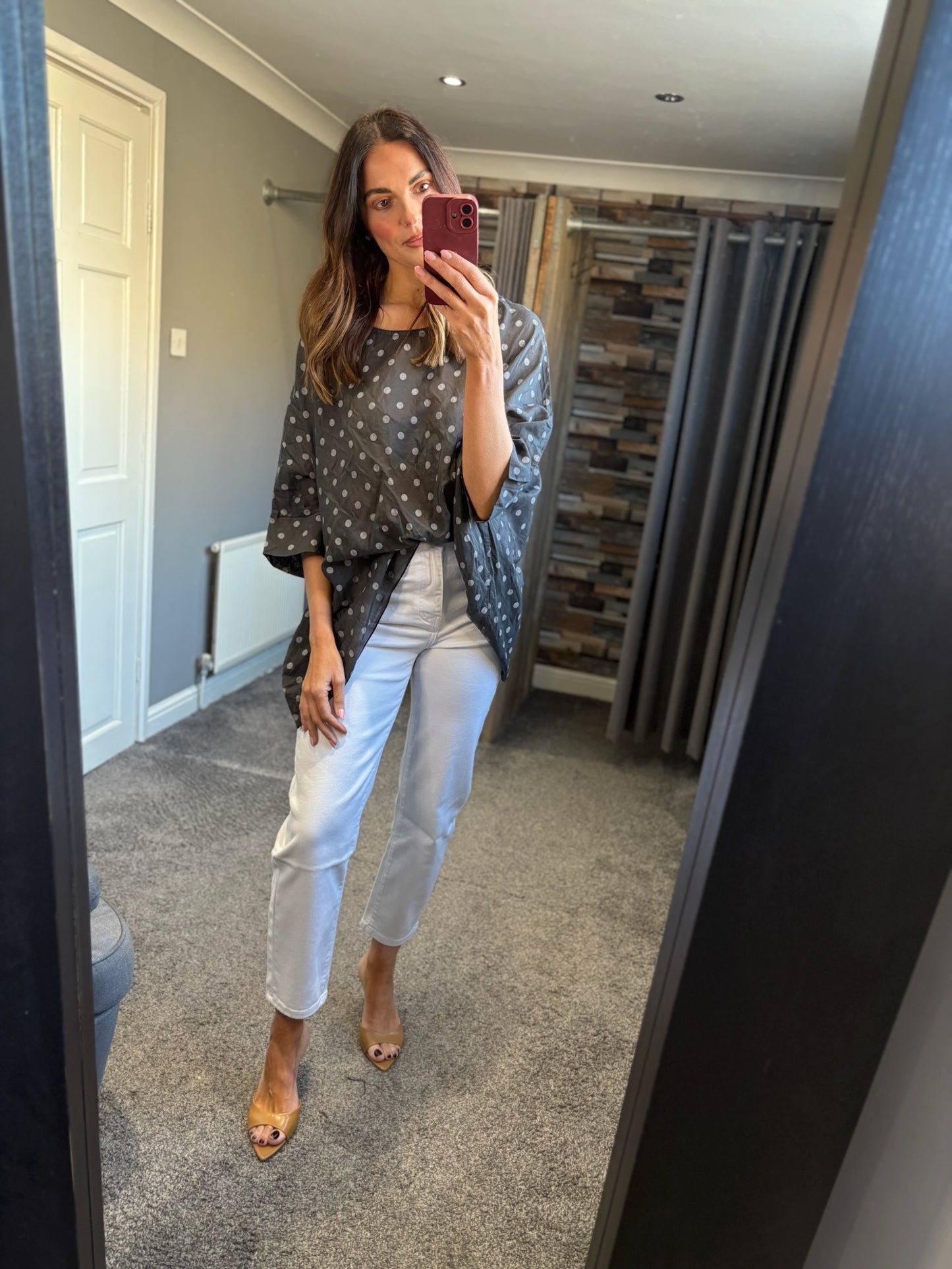Spotty Drape Blouse