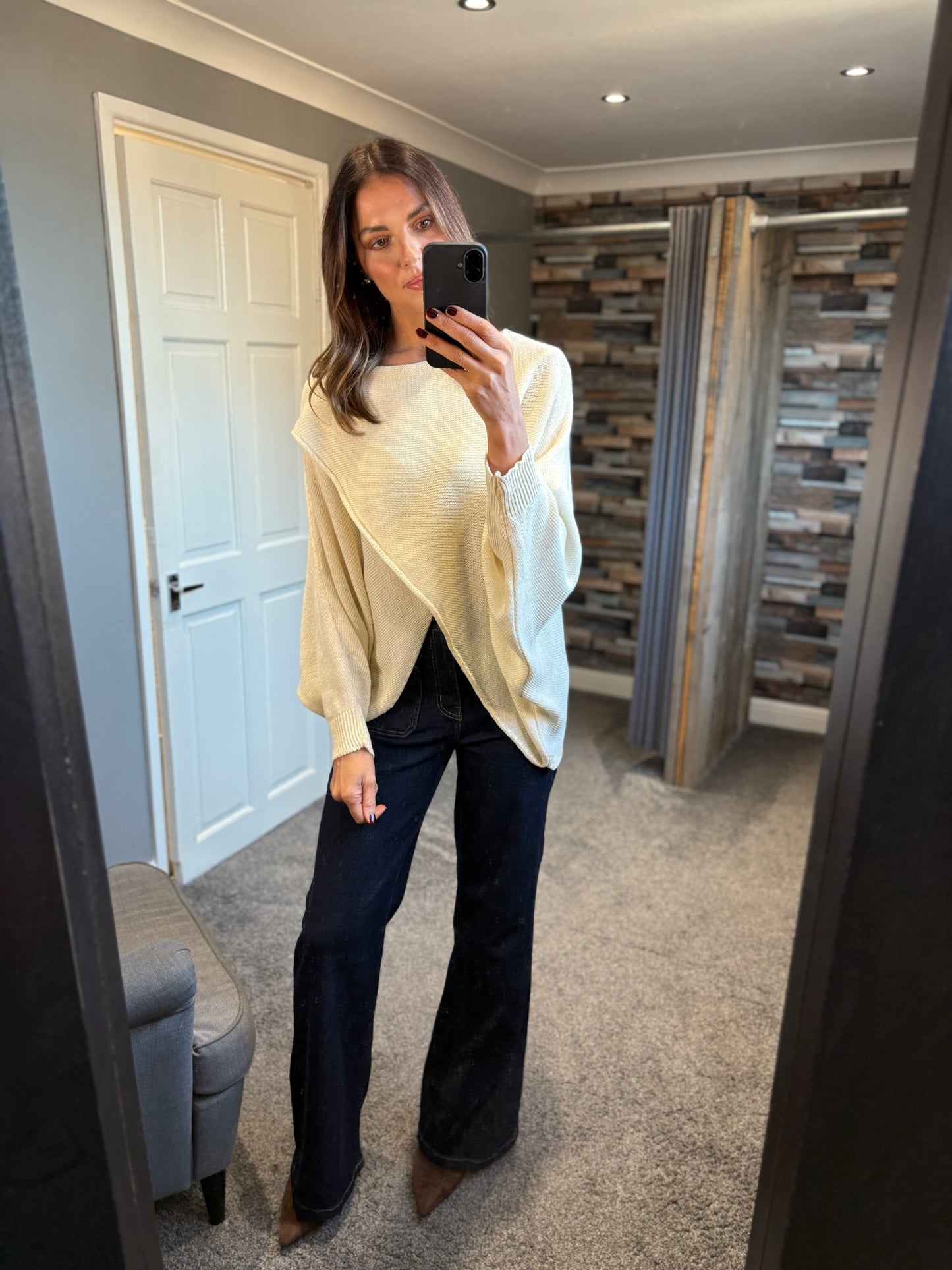 Fine Knit Crossover Jumper