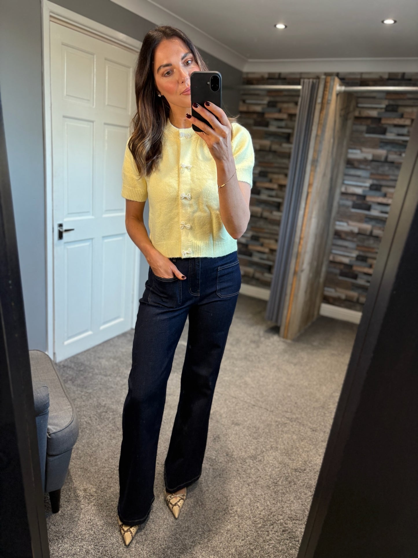 Pearl Bow Button Cardigan