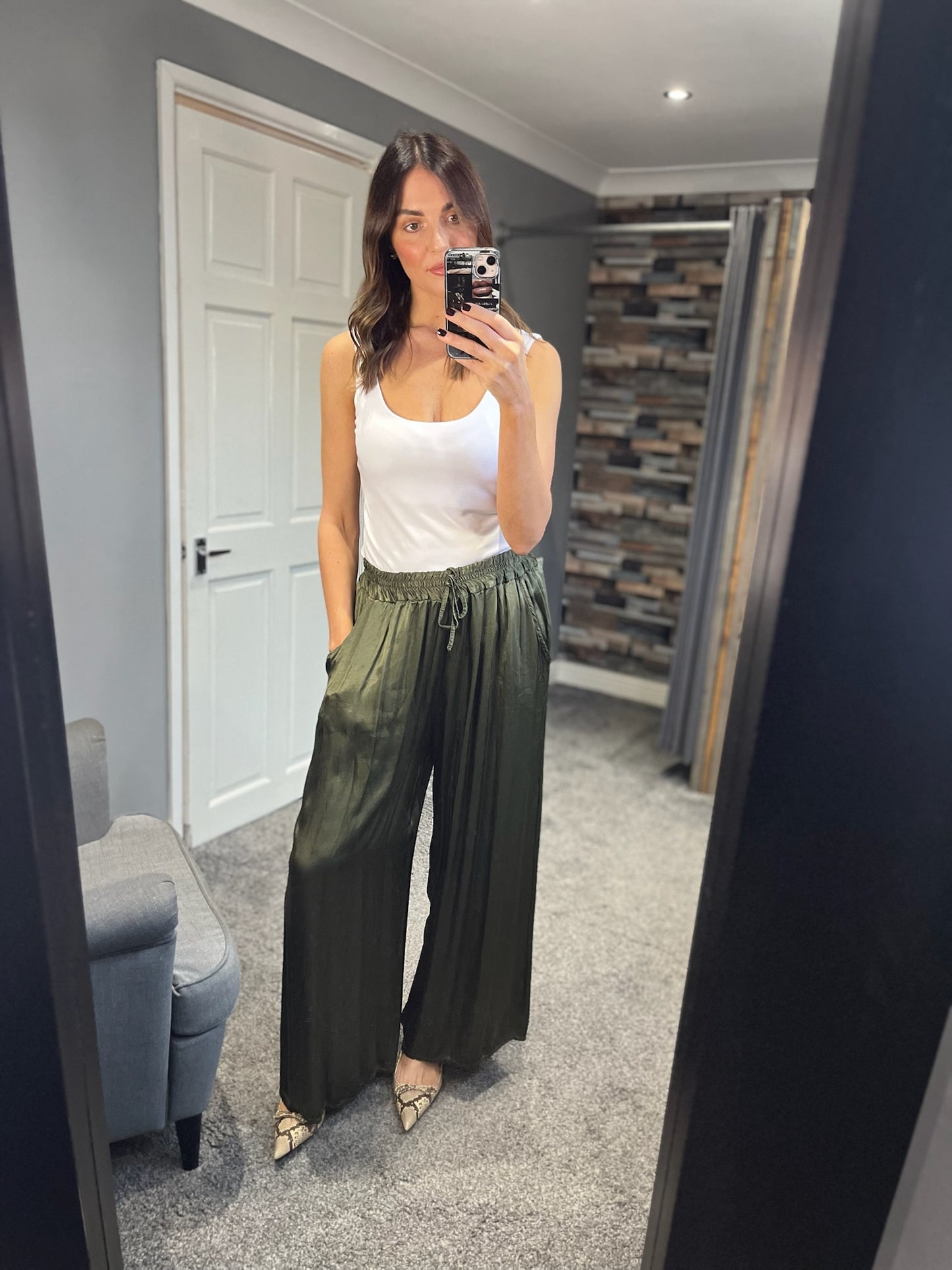 Satin Wide Leg Trousers