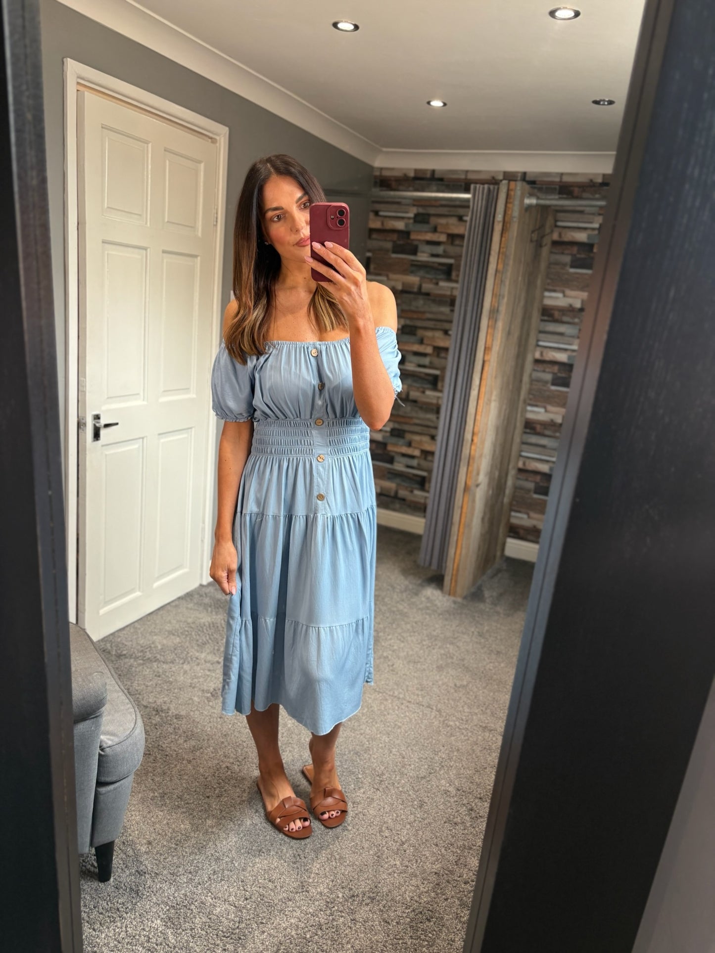 Denim Bardot Dress