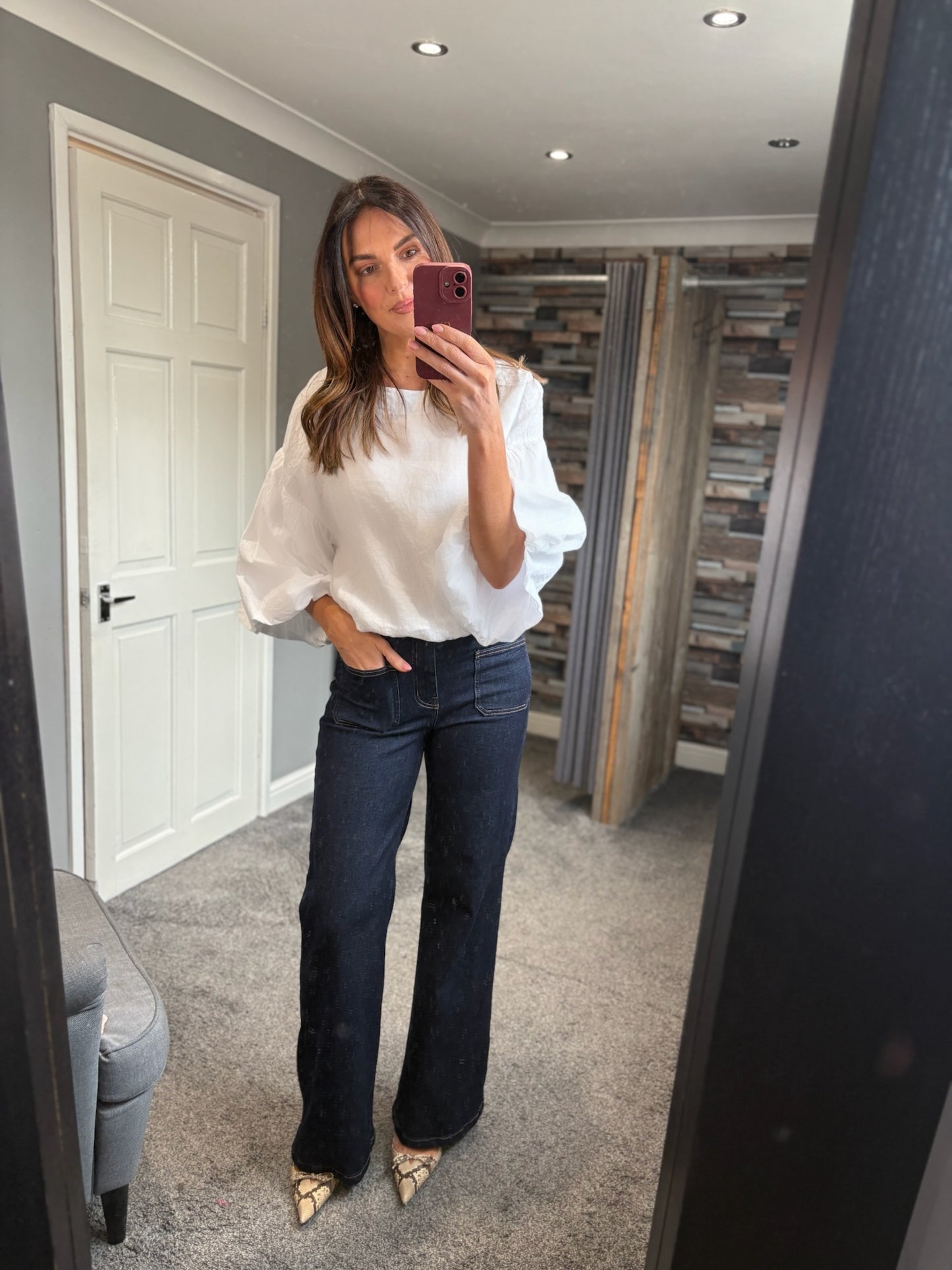 Linen Puff Sleeve Top