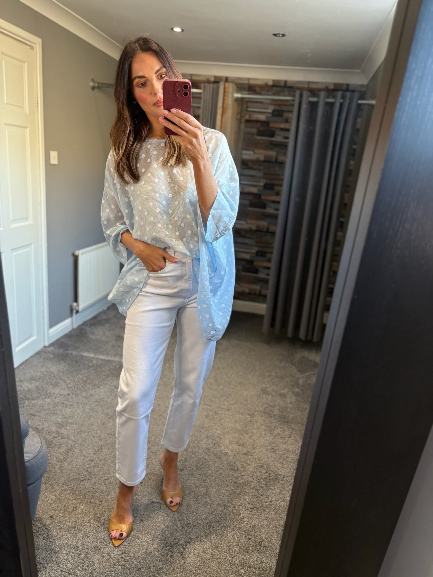 Spotty Drape Blouse