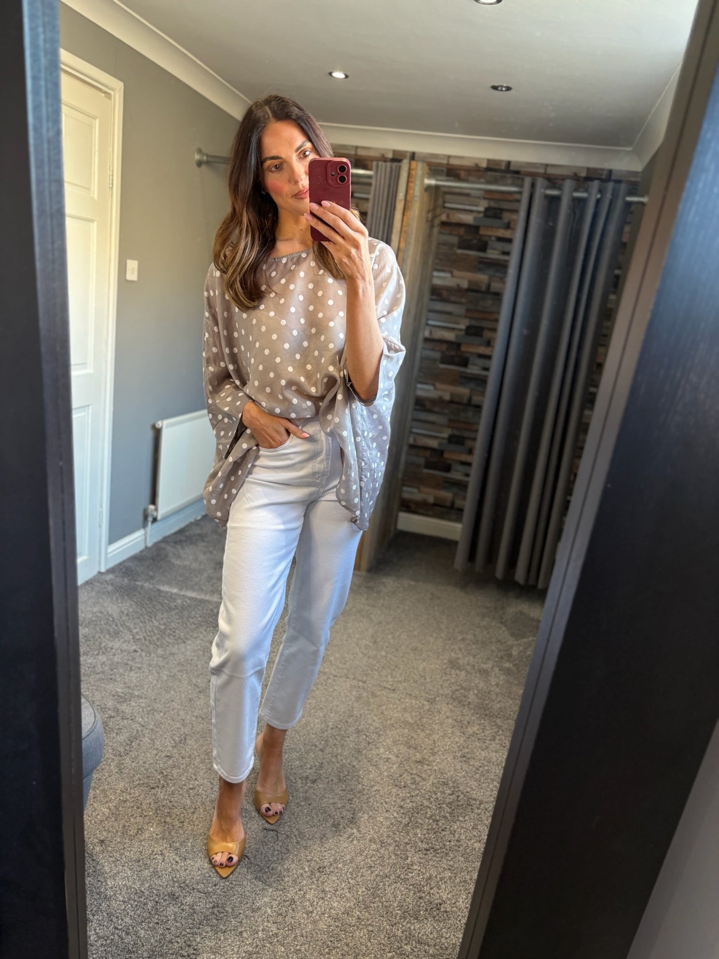 Spotty Drape Blouse