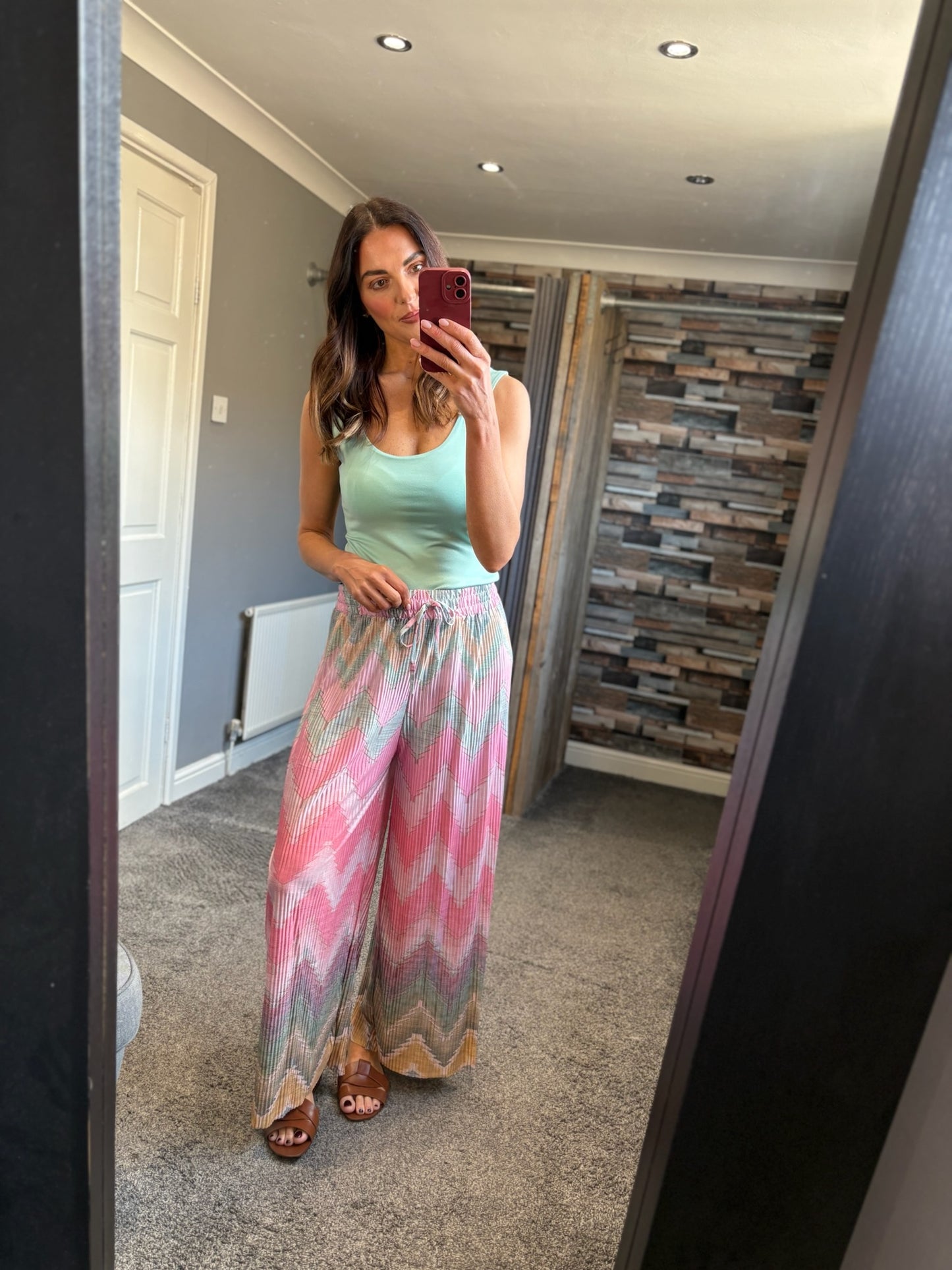 Wide Leg Trousers - Zig Zag