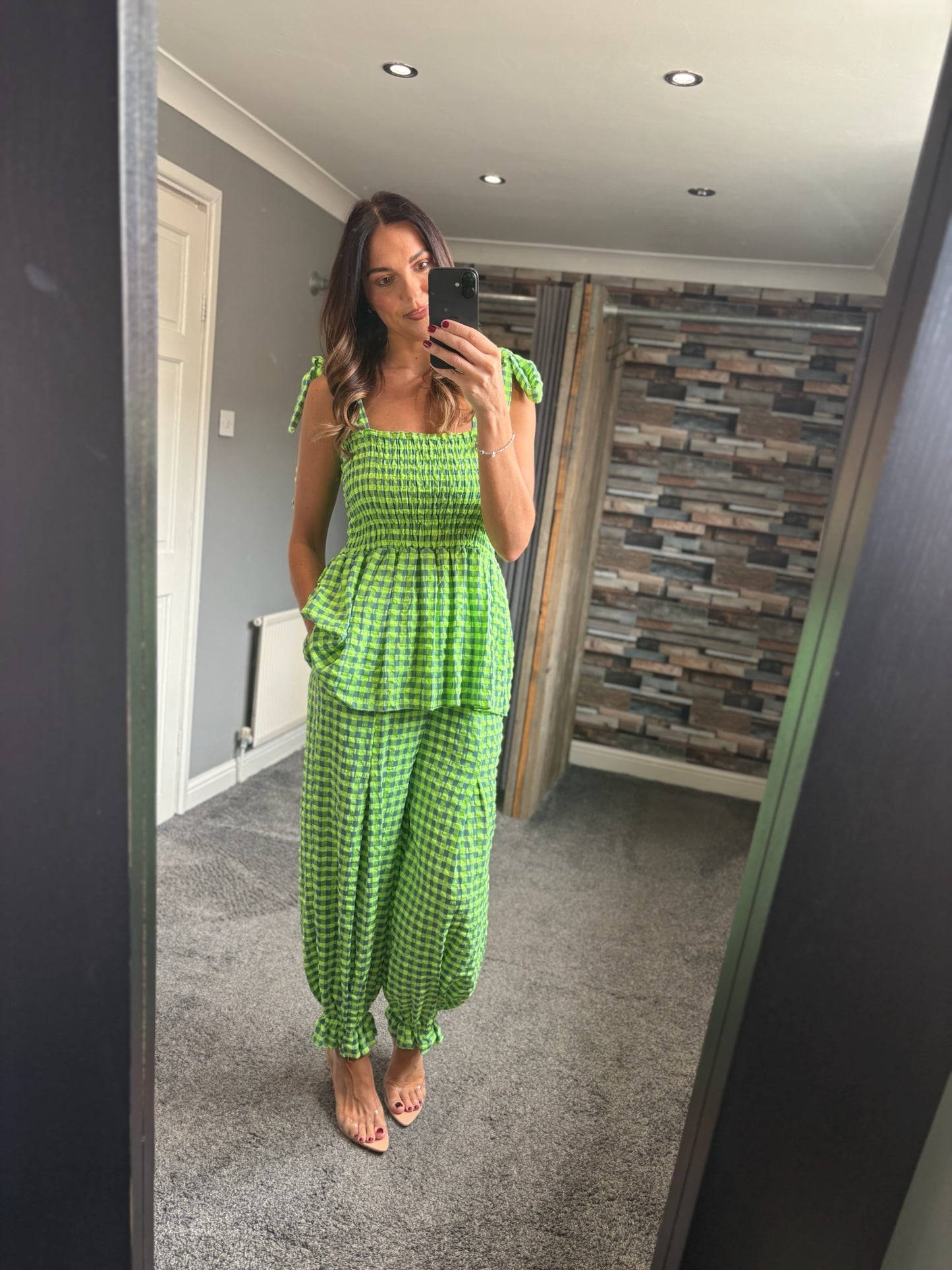 Gingham Brights Tie Top