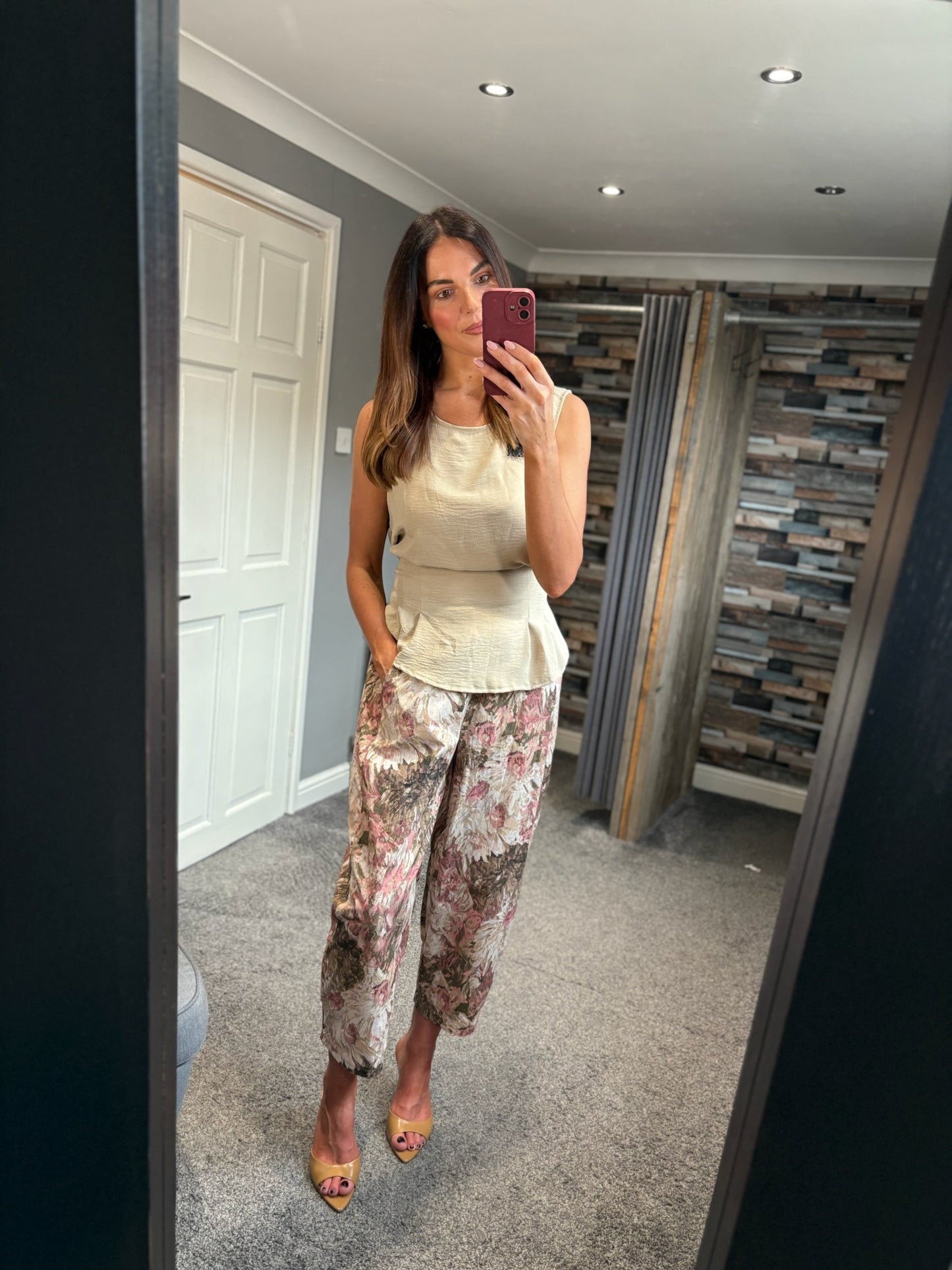 Floral Print Balloon Trousers
