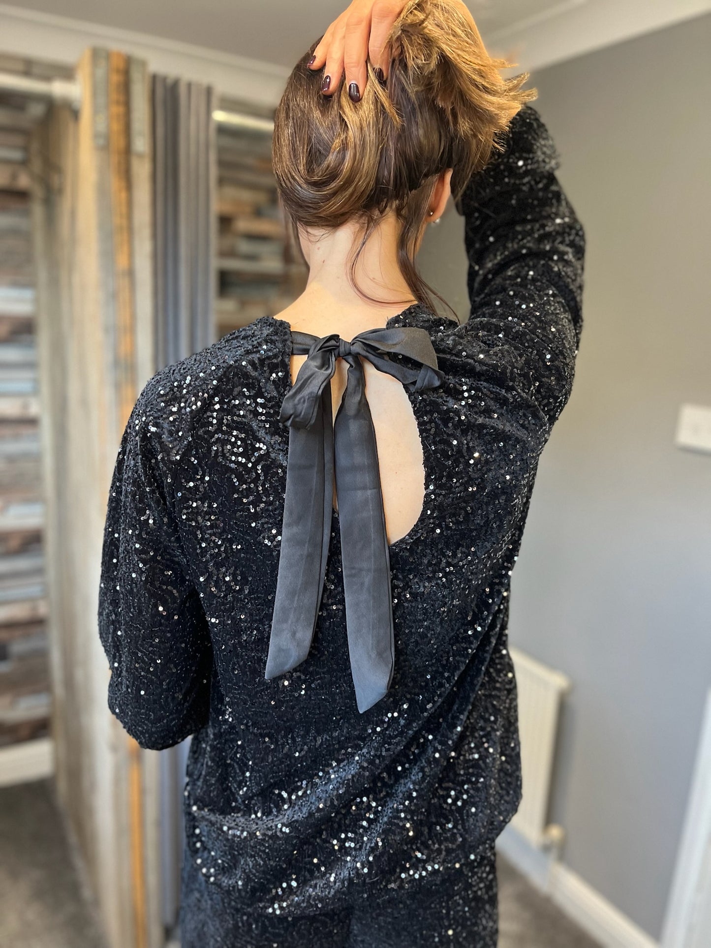 Sequin Wide Leg Trousers