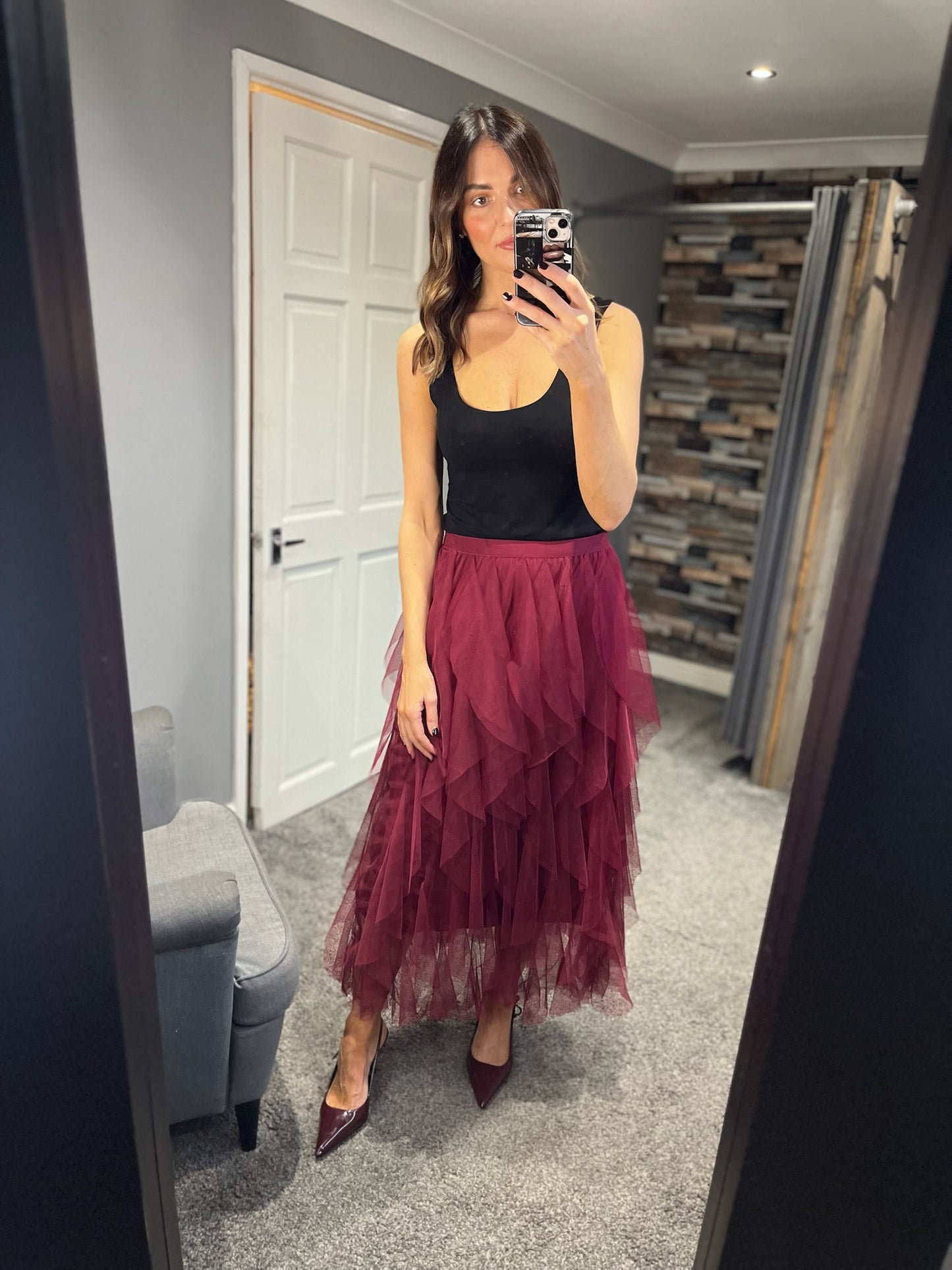 Ruffle Net Skirt