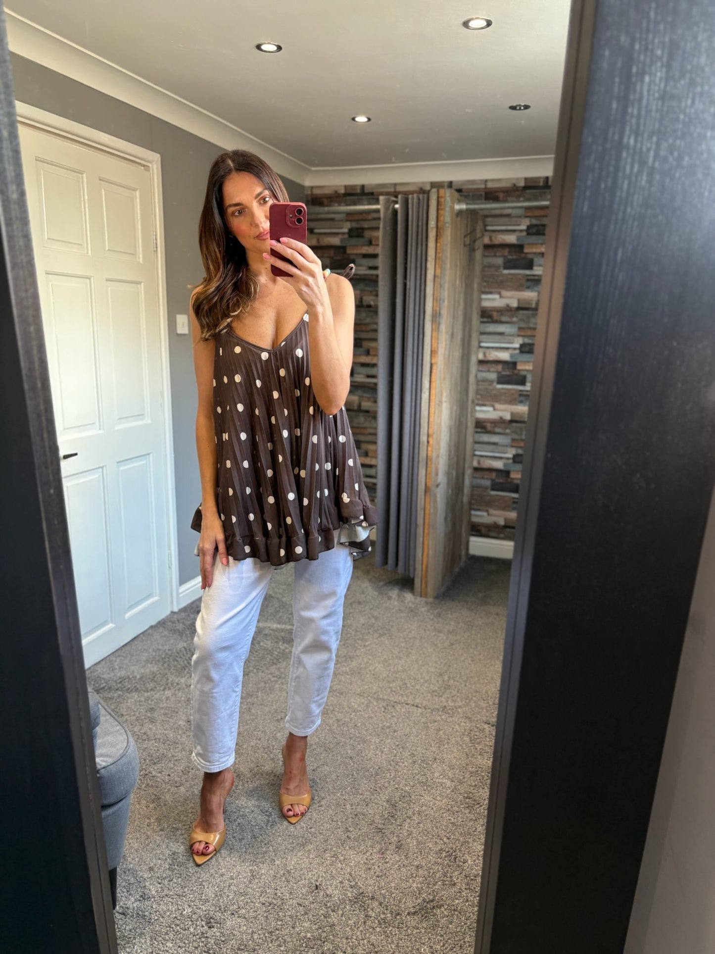 Spotty Pleated Swing Vest