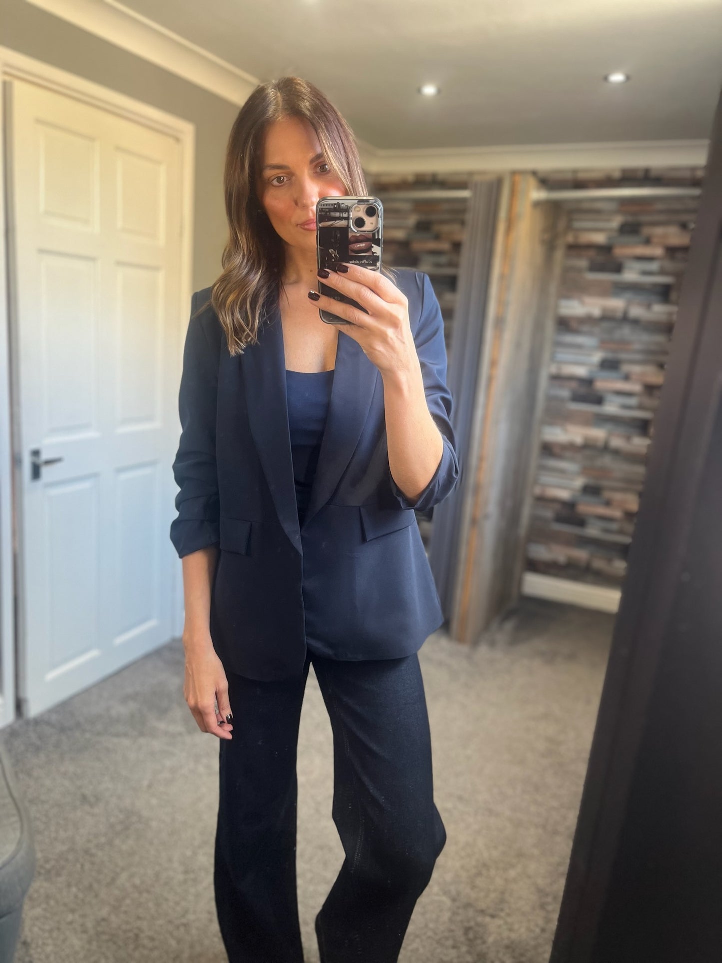 Ruched Sleeve Blazer