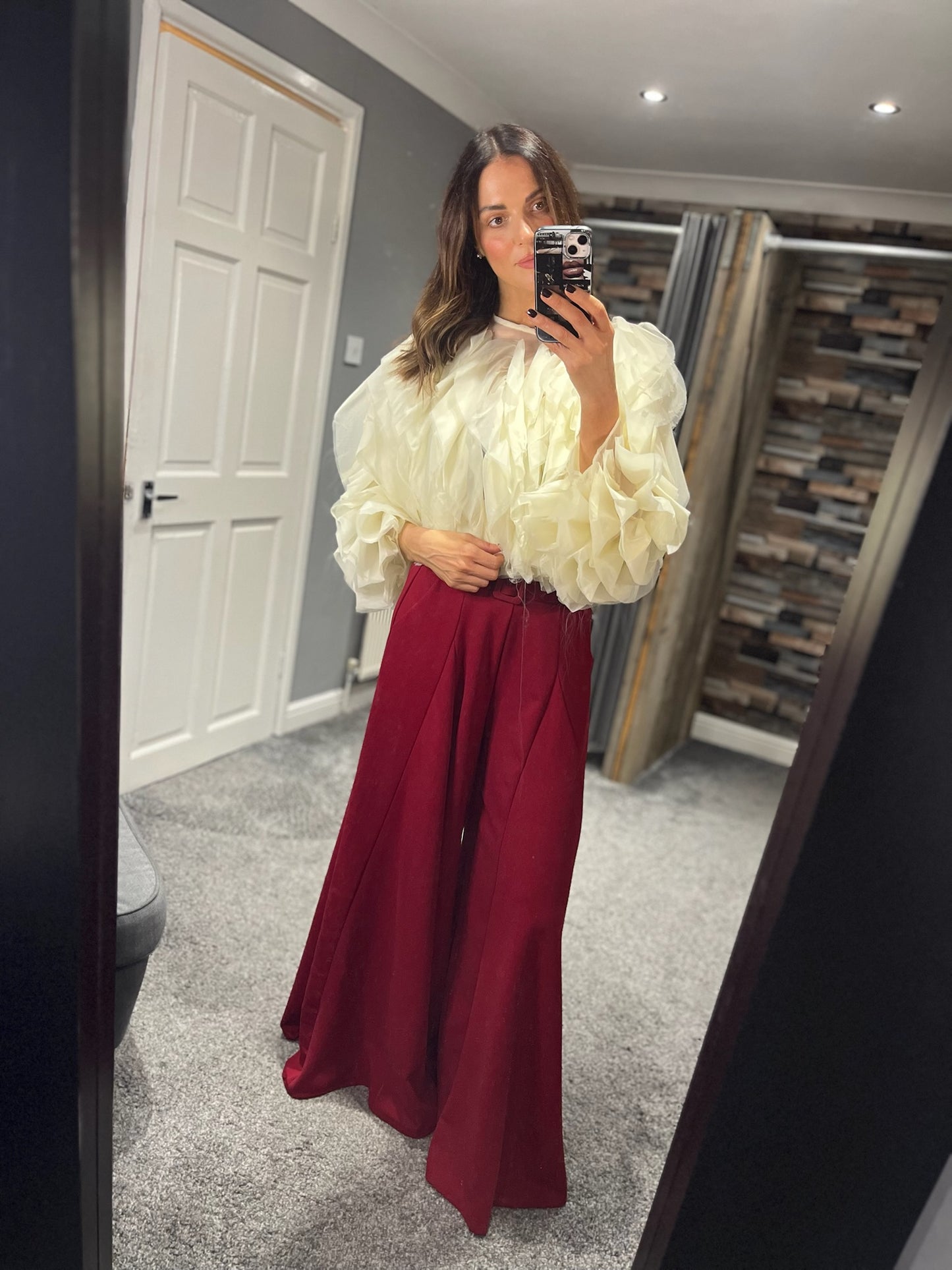 Wide Leg Belted Palazzo Trousers