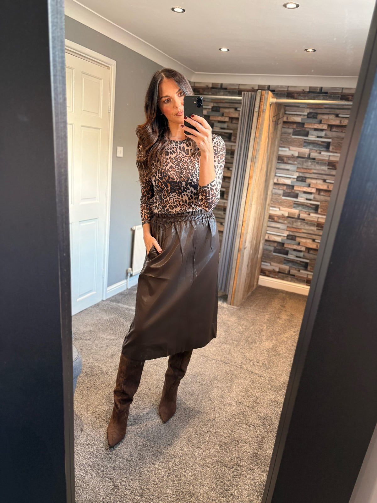 PU Midi Skirt