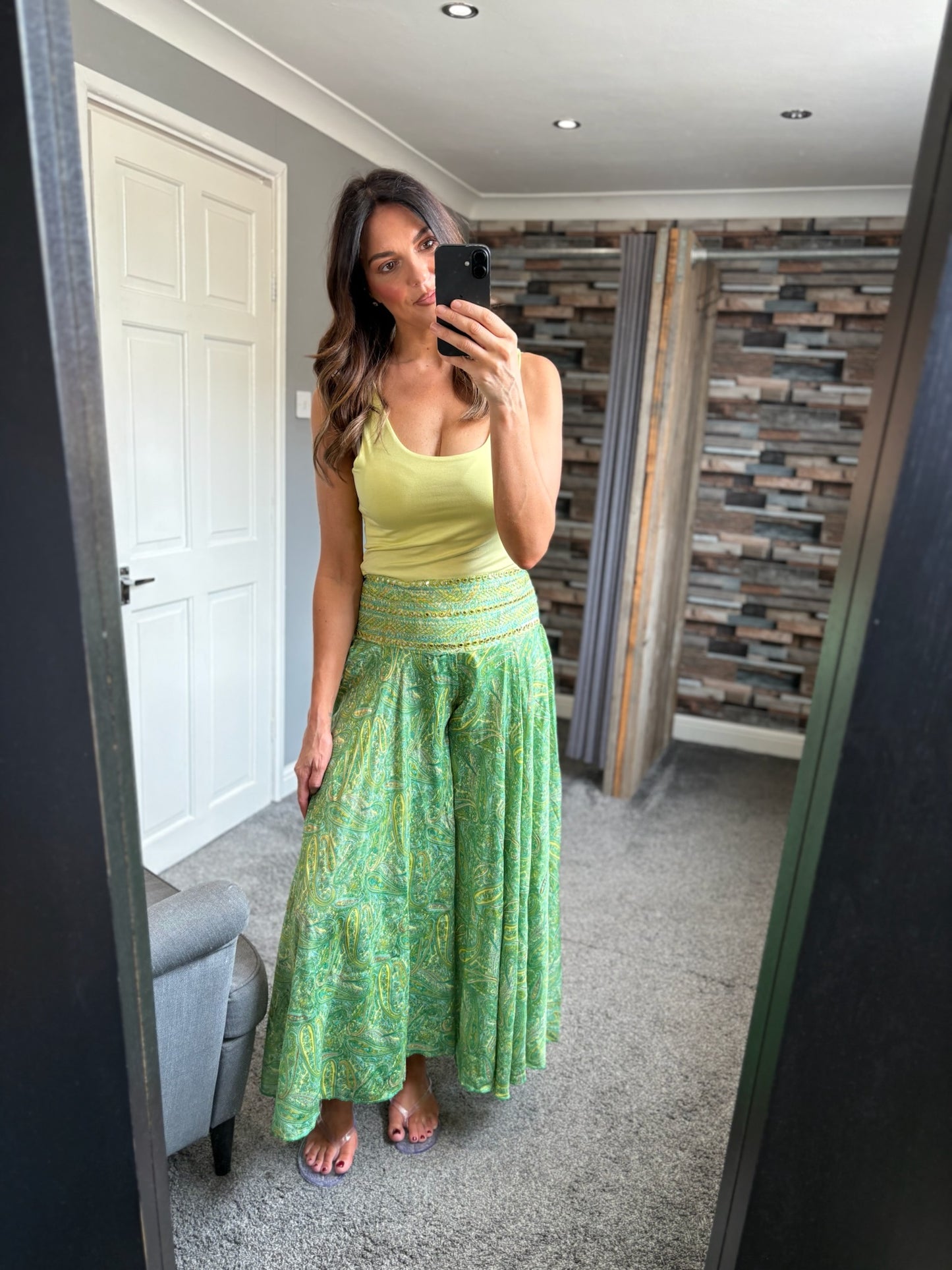 Silky Print Palazzo Trousers