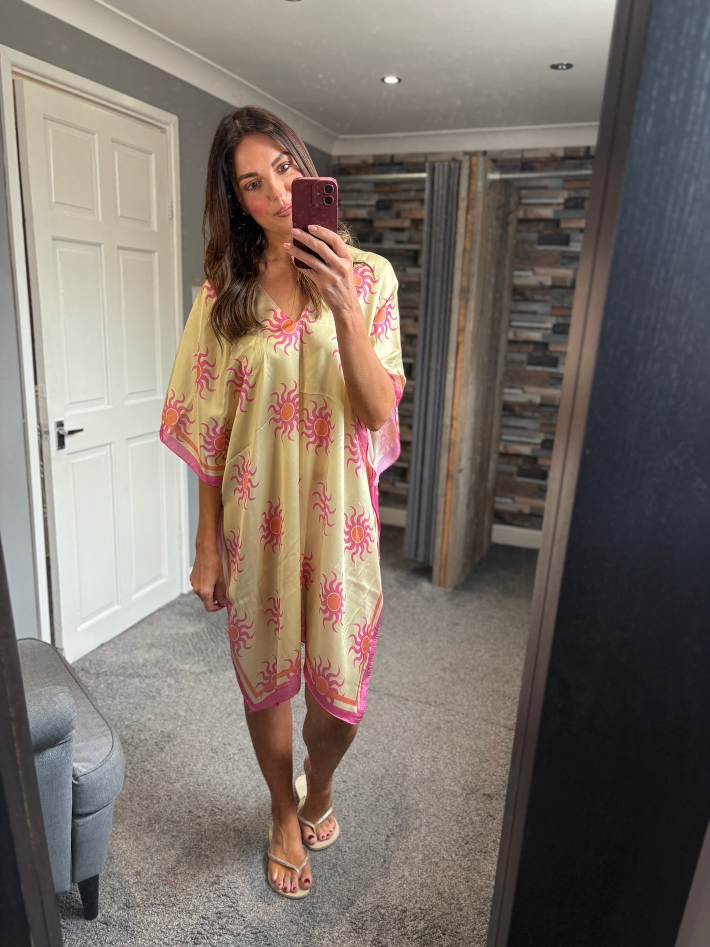 Kaftan - Neon Sun Print