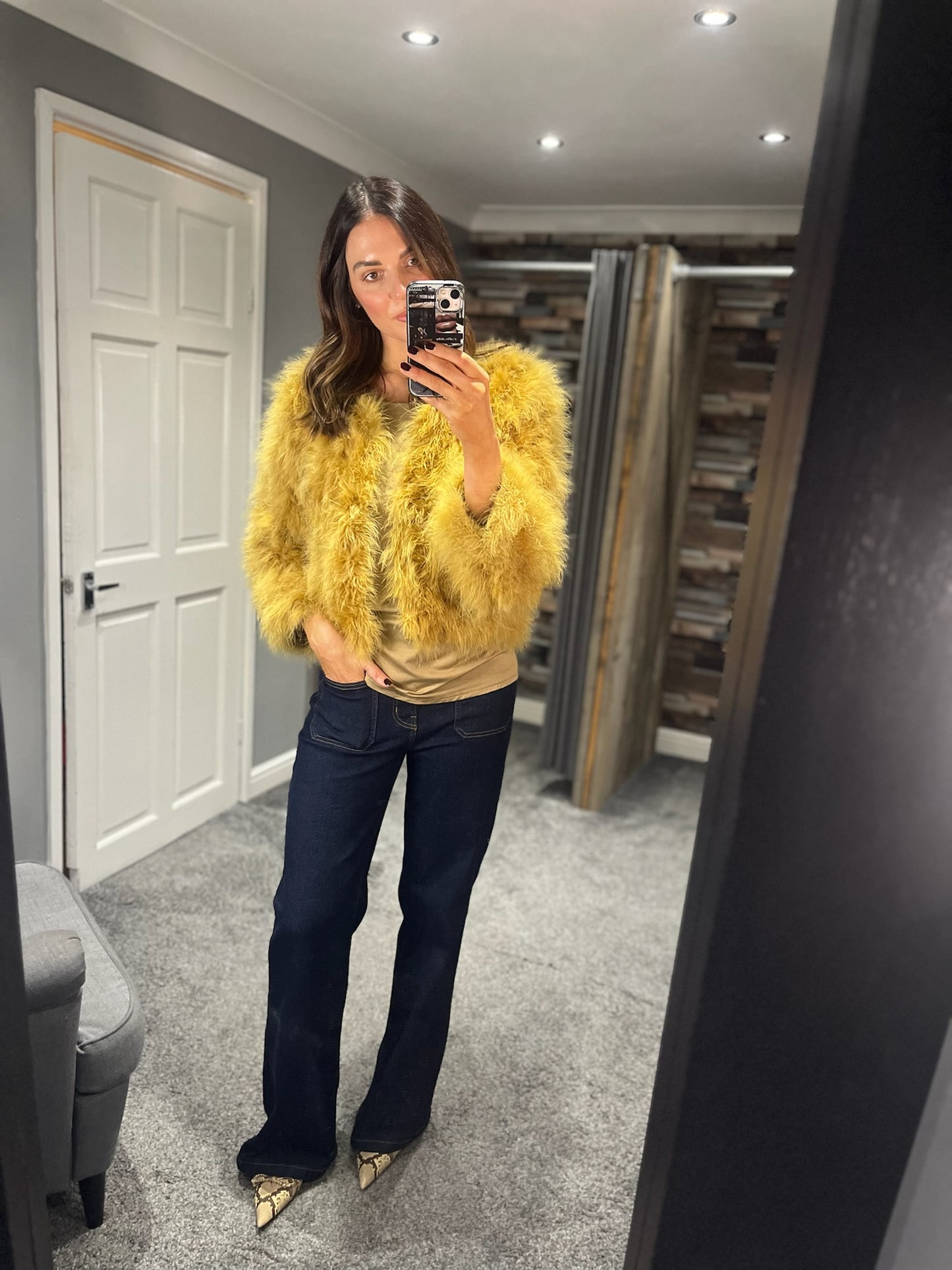 Feather Jacket - Mustard