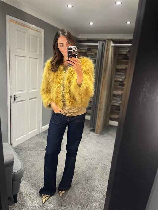 Feather Jacket - Mustard