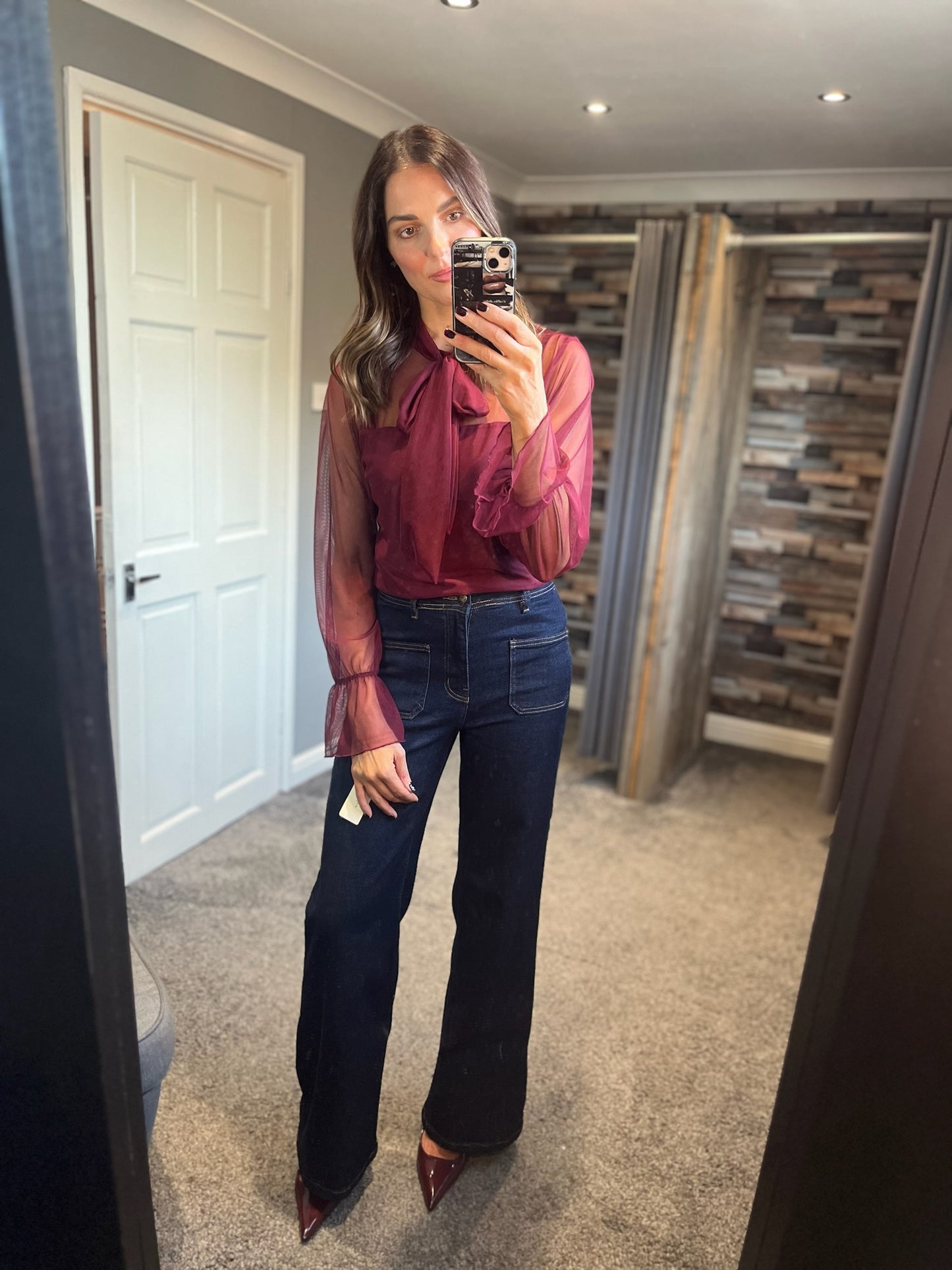 Mesh Pussybow Blouse