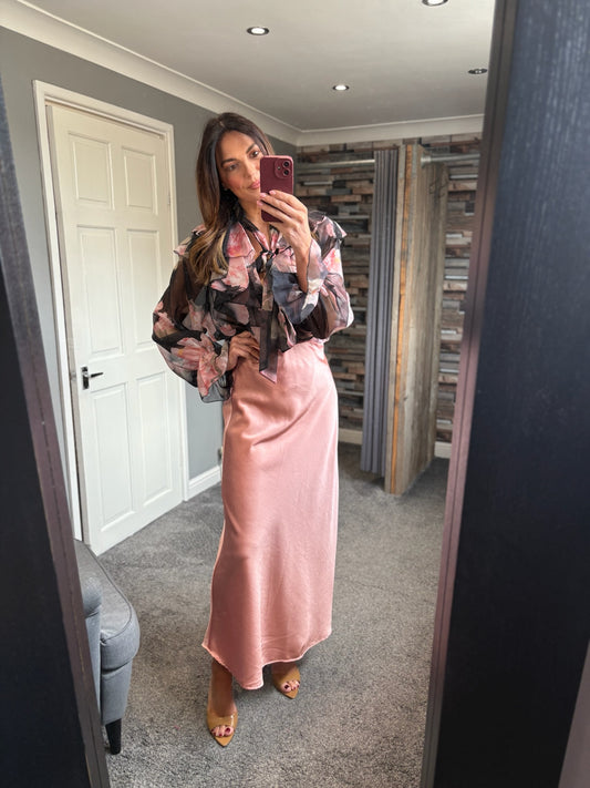 Black Floral Blouse