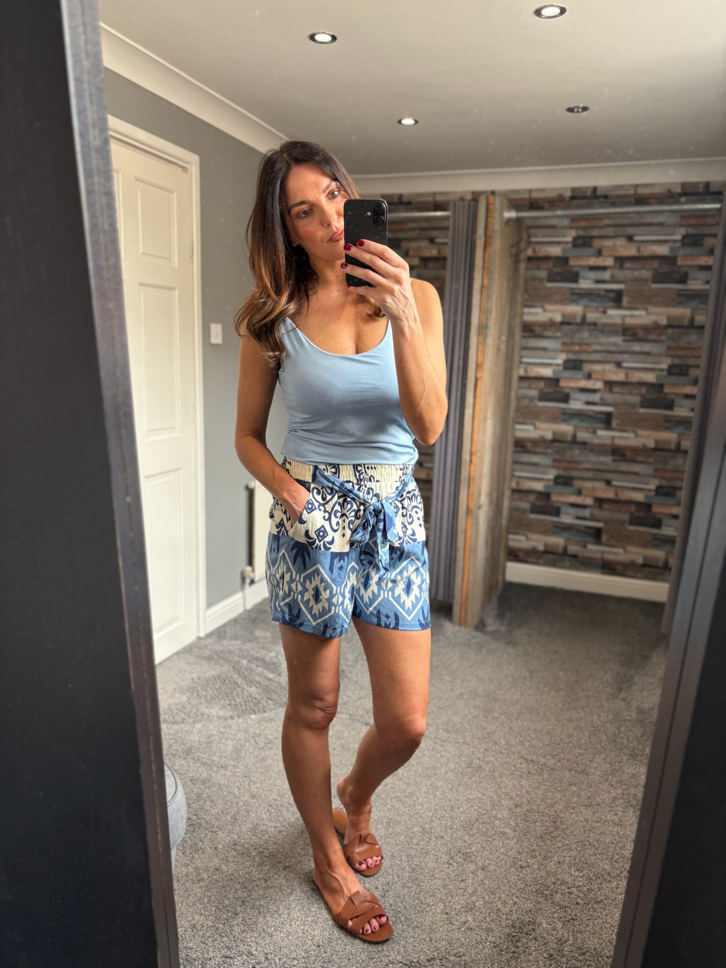 Aztec Tie Detail Shorts
