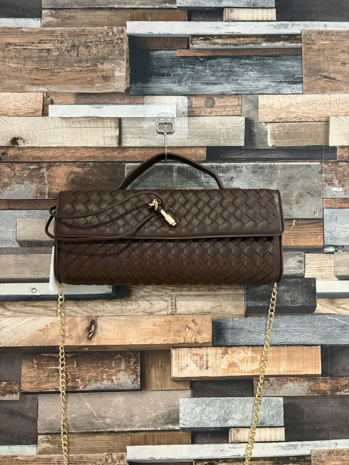 Woven clutch bag
