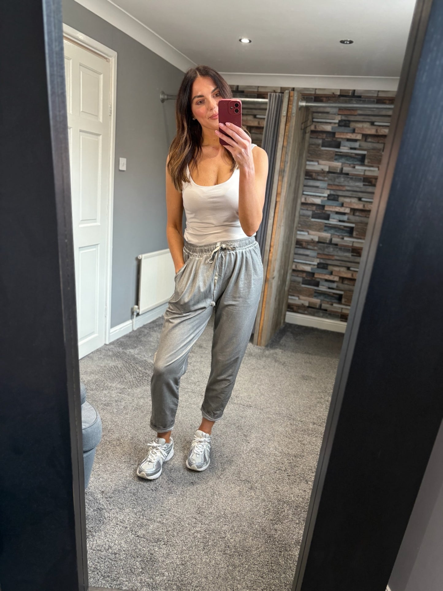 Distressed Roll Joggers