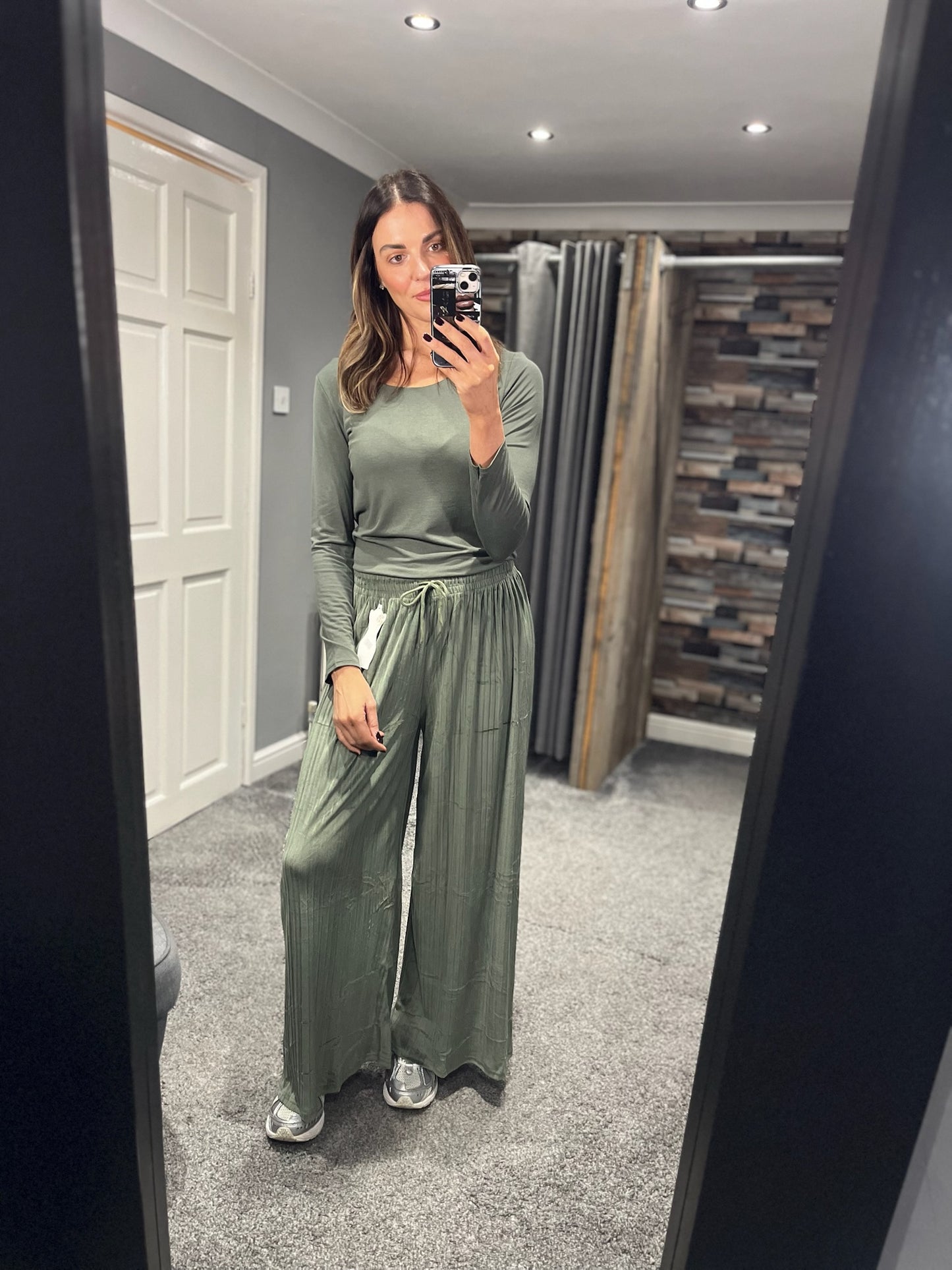 Velvet Wide Leg Trousers