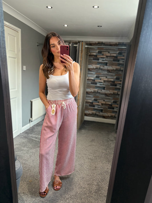 Wide Leg Trousers - Stripe