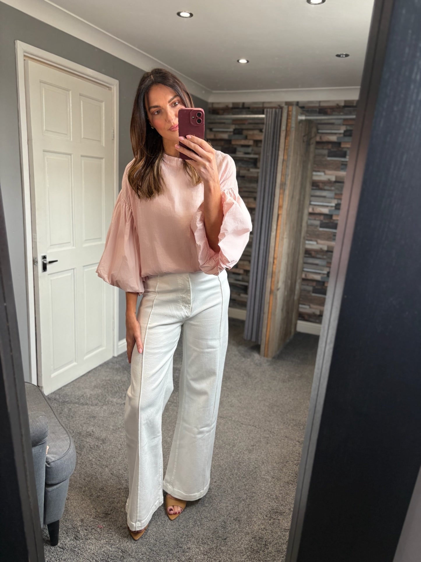 Linen Puff Sleeve Top