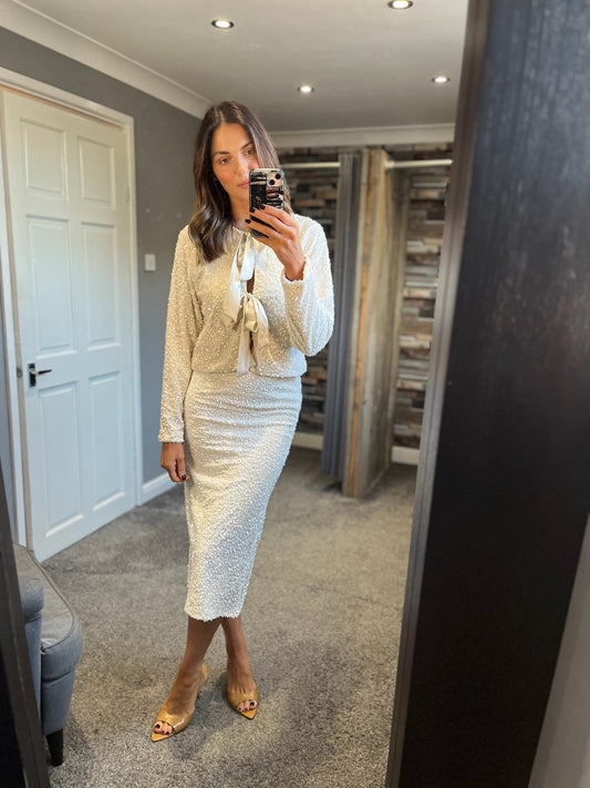 Sequin Skirt Co-ord - Champagne