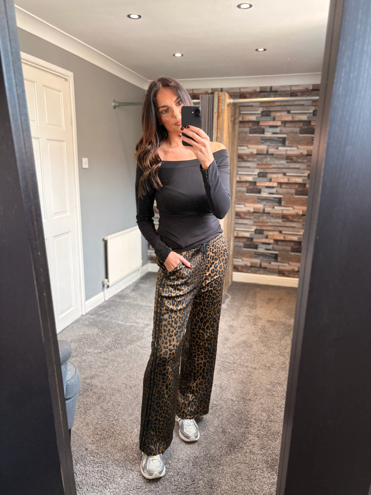 Wide Leg Trousers - Leopard Sport
