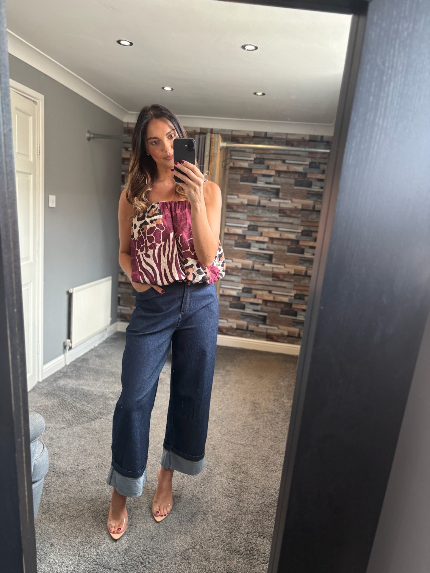 Animal Print Bubble Hem Cami