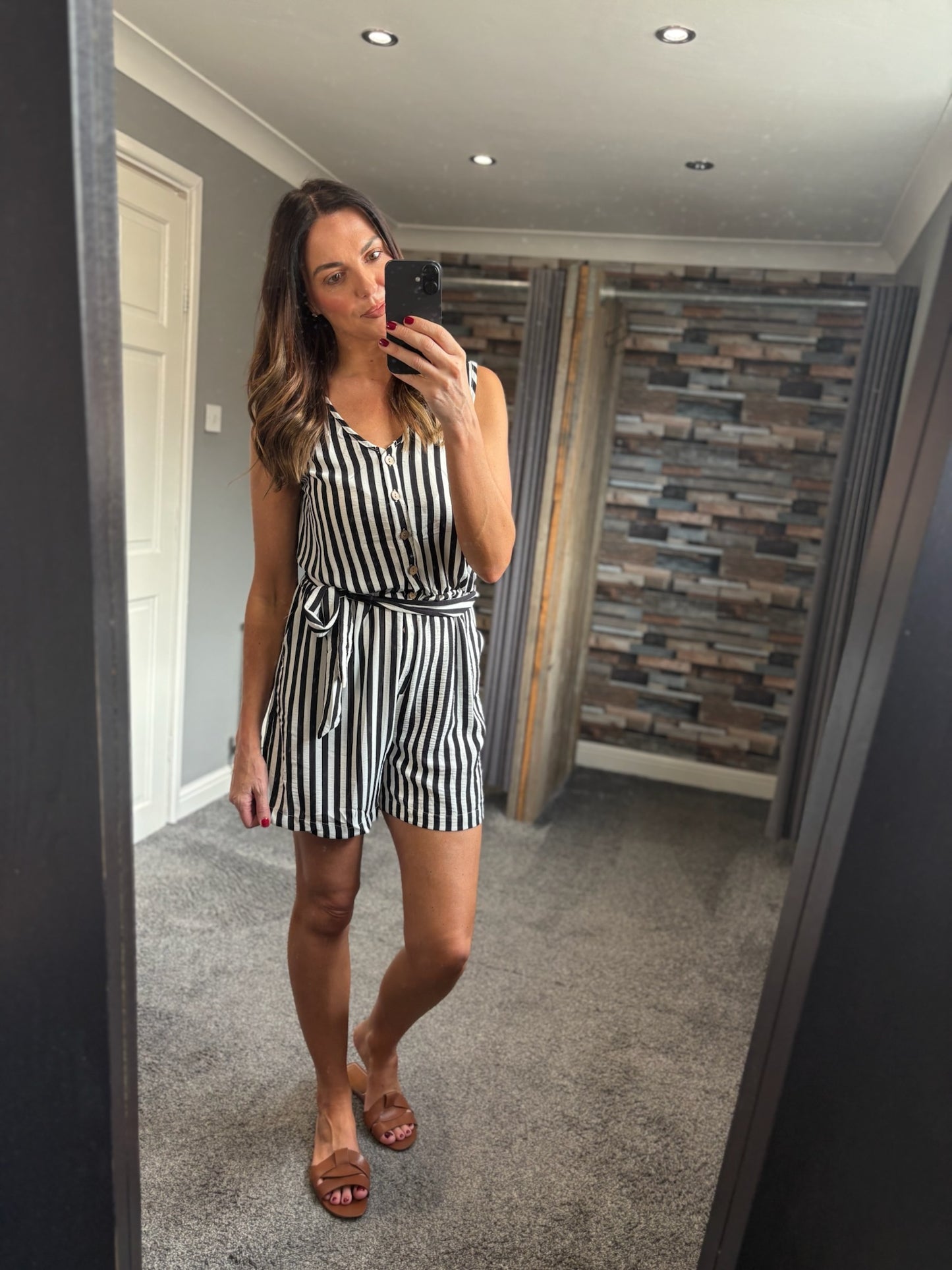 Stripe Button Playsuit