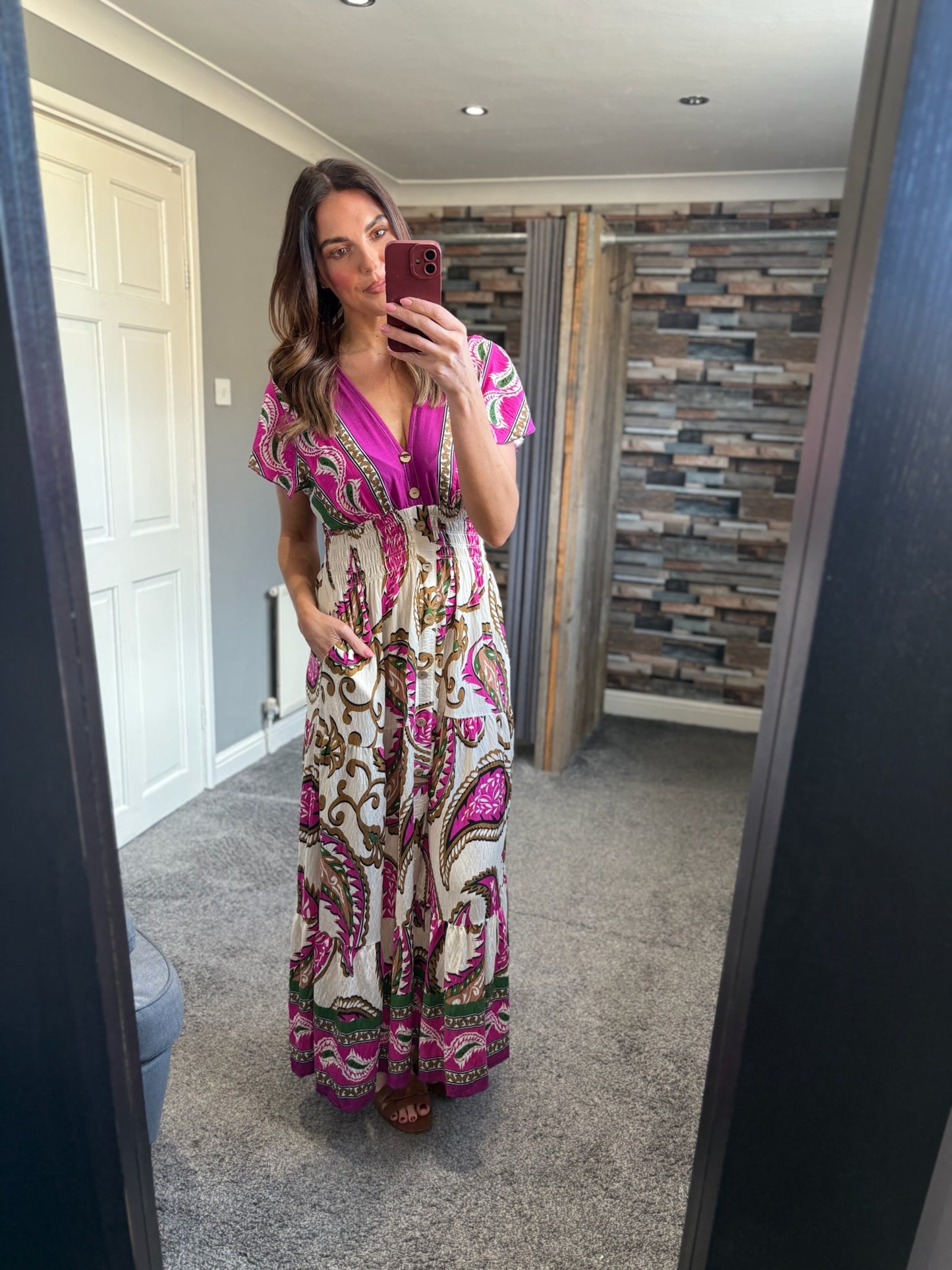 Paisley V Neck Maxi Dress