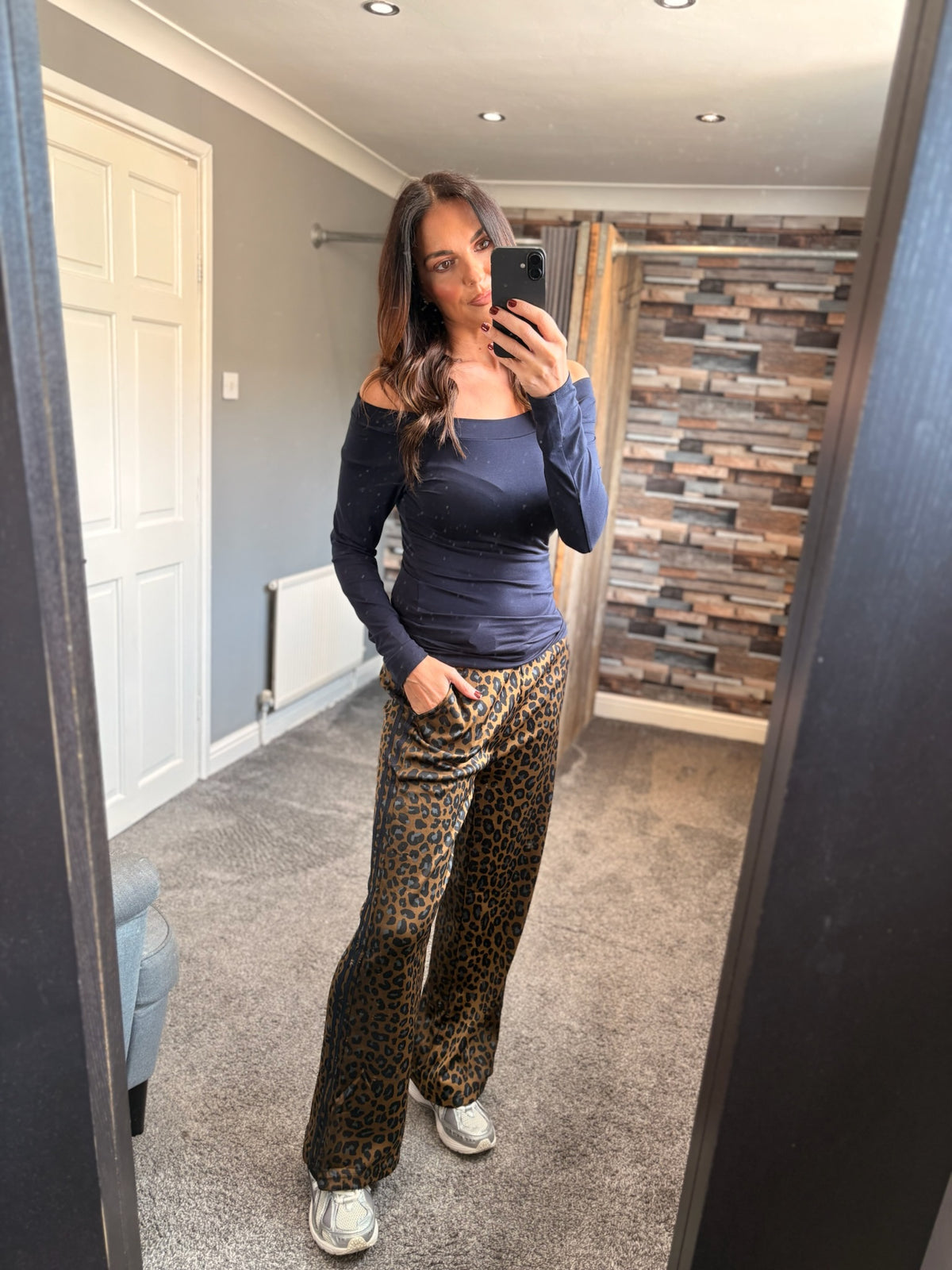 Wide Leg Trousers - Leopard Sport