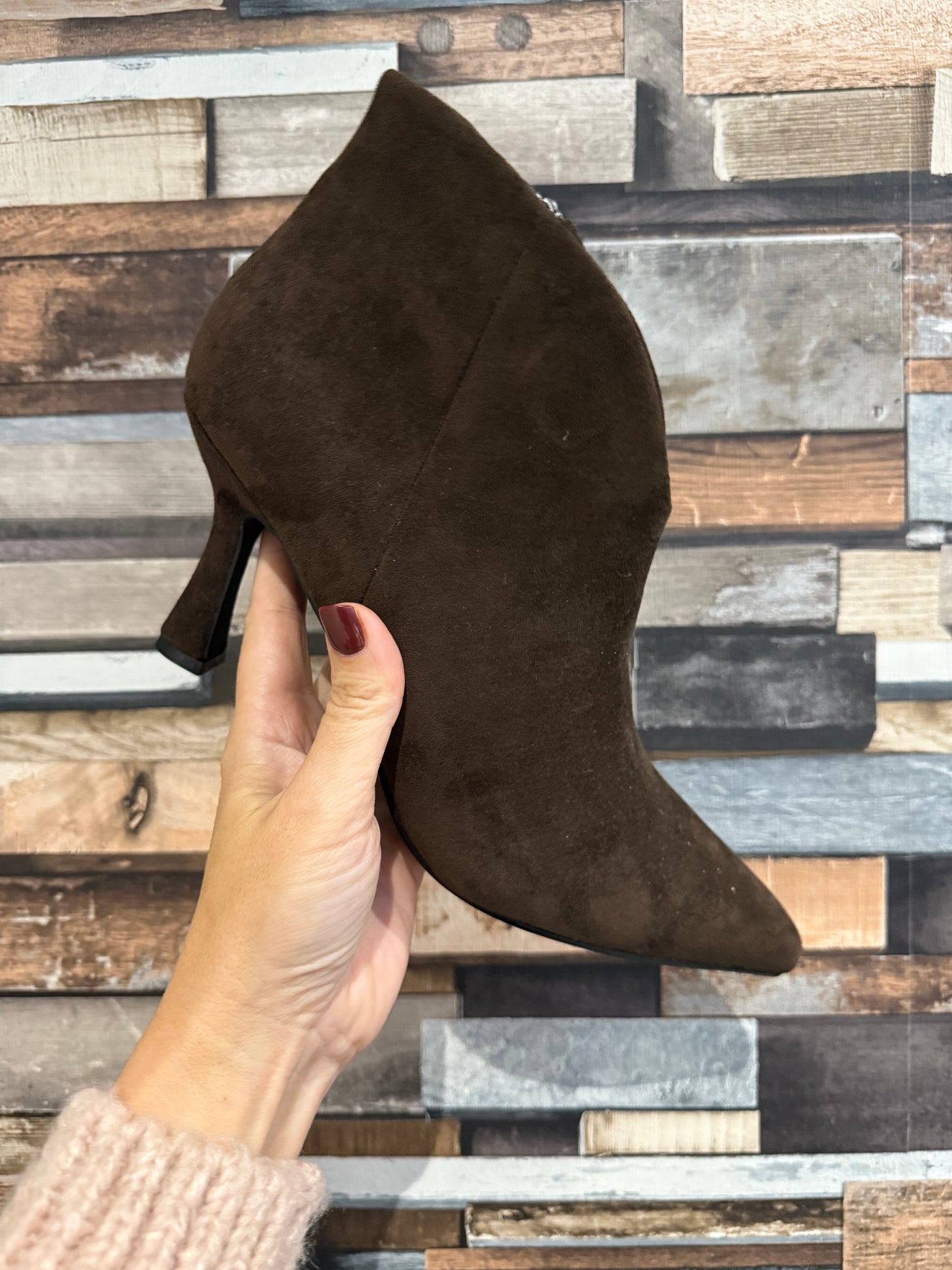 Suede Ankle Boots - Chocolate