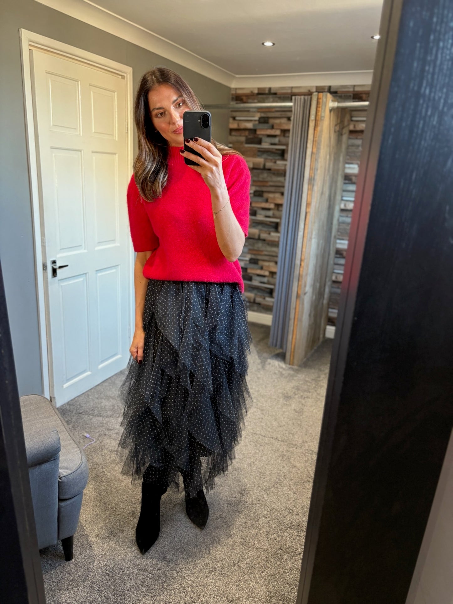 Dotty Ruffle Net Skirt