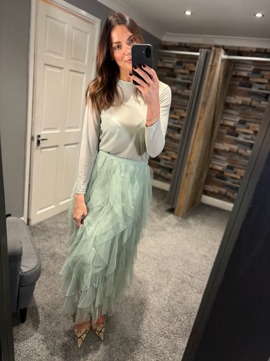 Ruffle Net Skirt