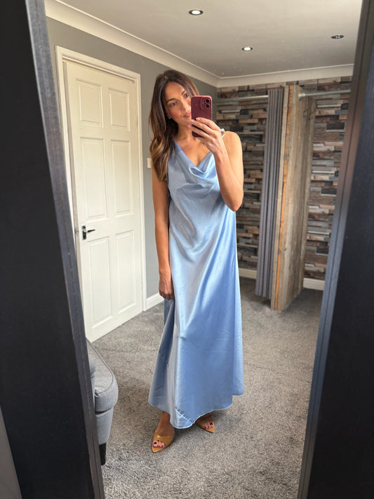 Satin Gold Buckle Dress
