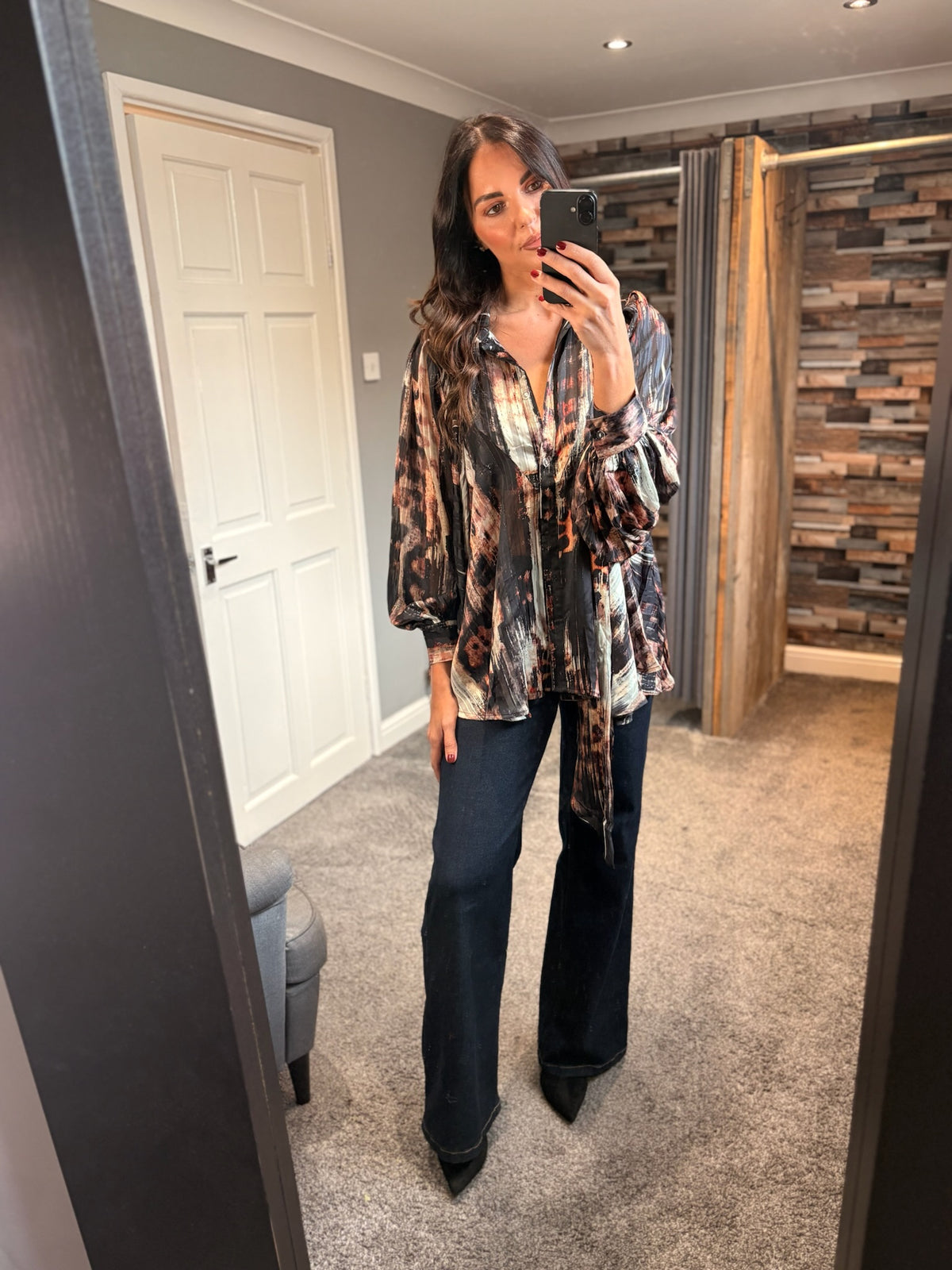 Pussybow Blouse - Abstract