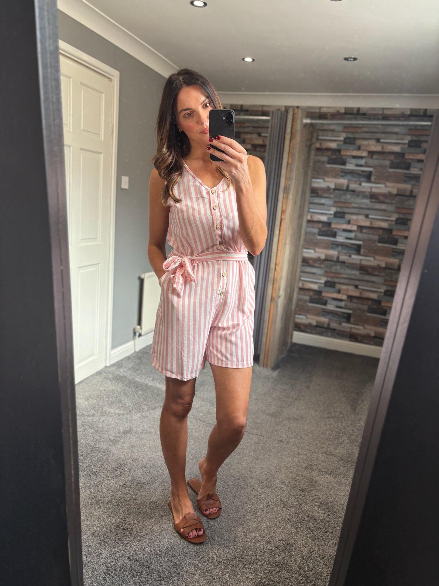 Stripe Button Playsuit
