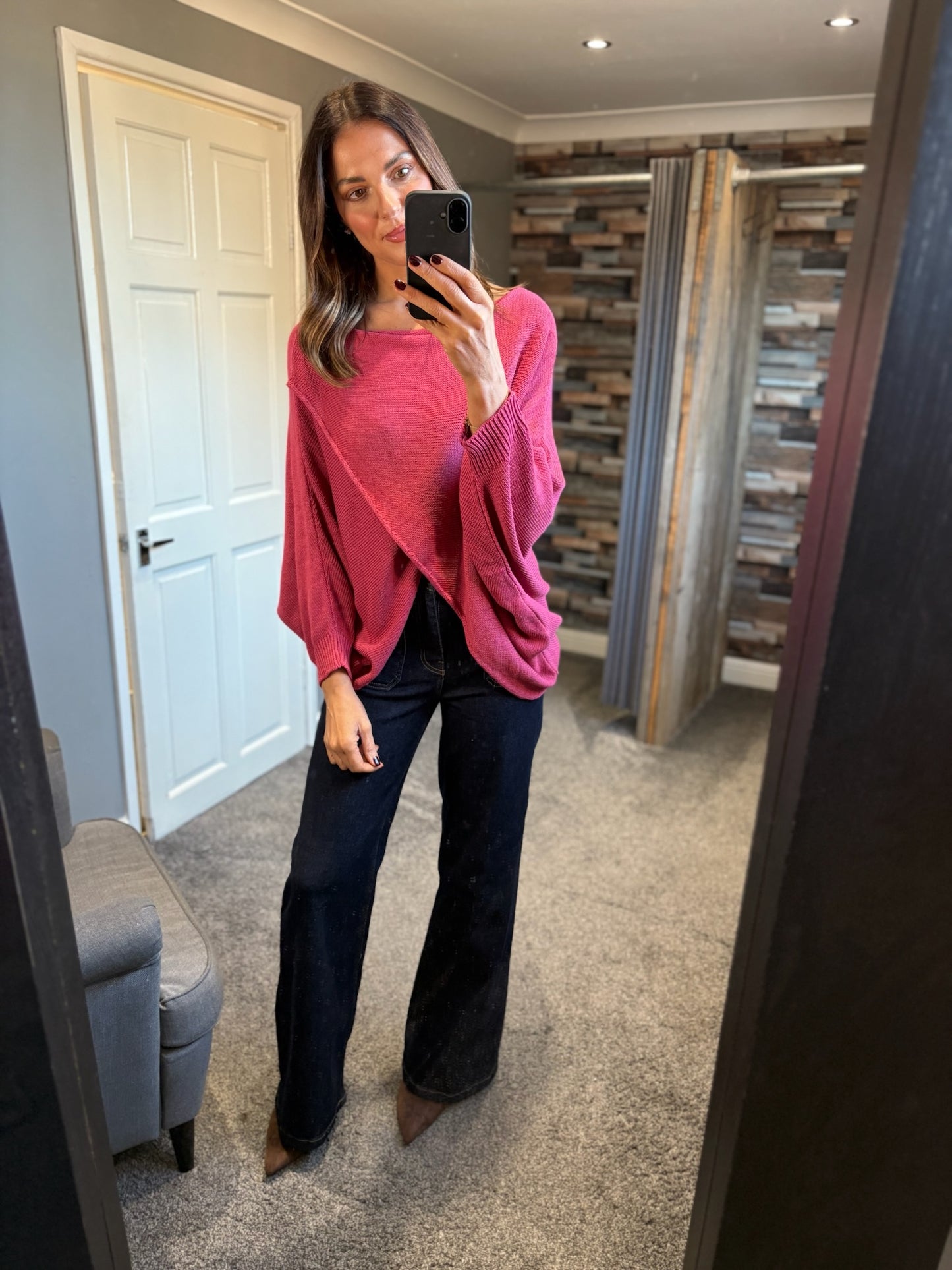 Fine Knit Crossover Jumper