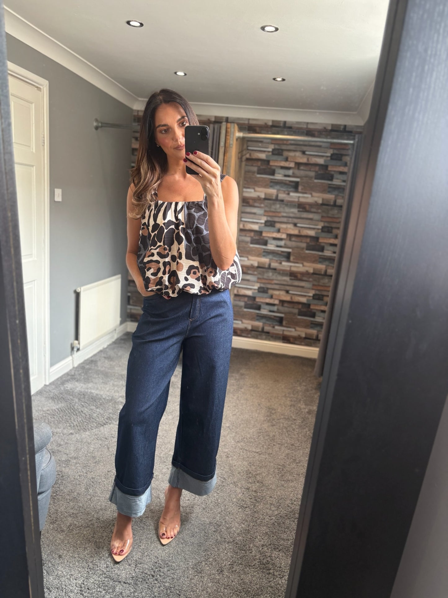 Animal Print Bubble Hem Cami