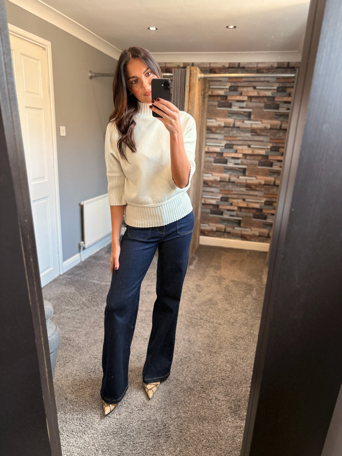 High Neck Plait Detail Jumper