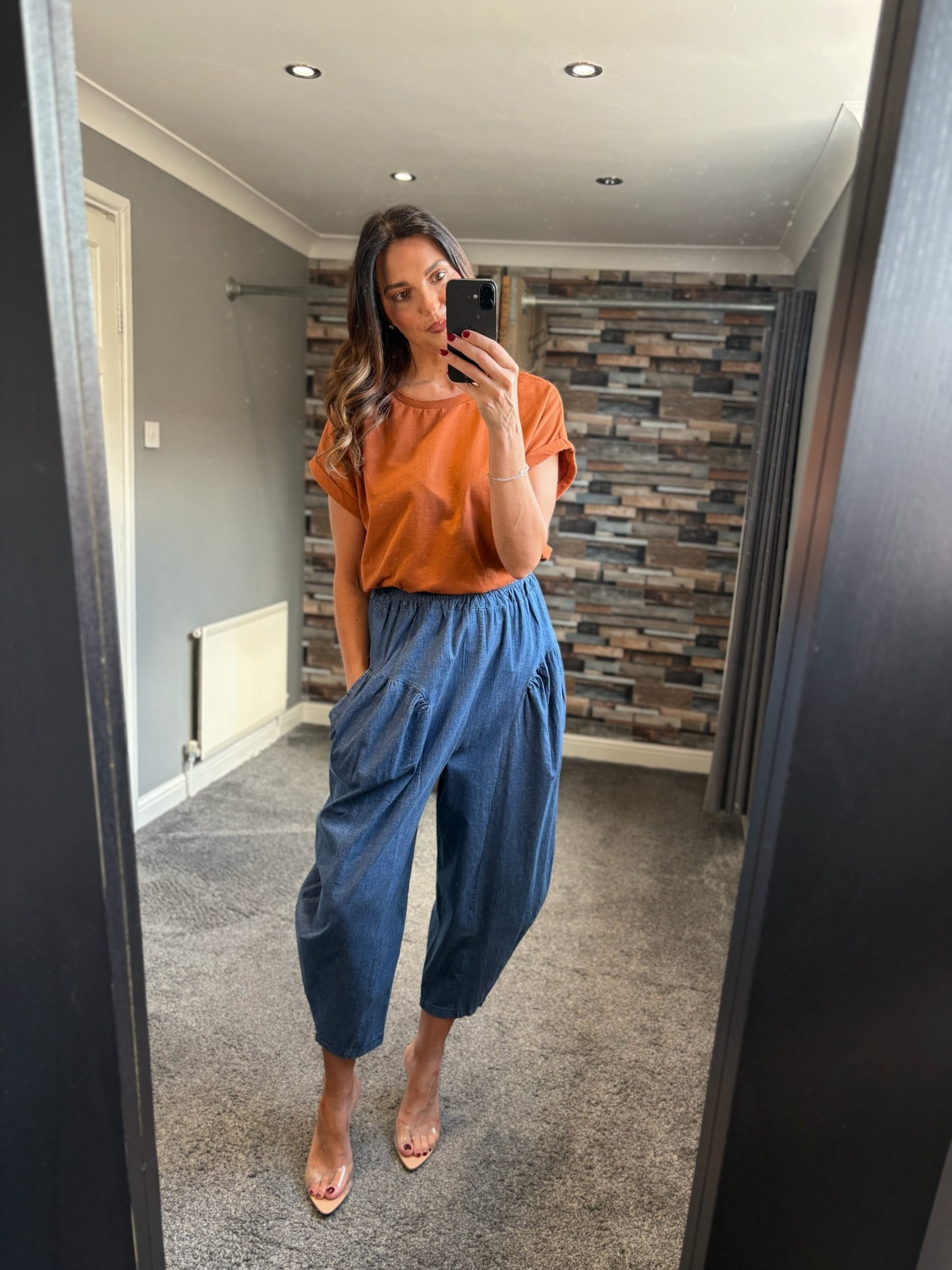 Denim Barrel Leg Trouser